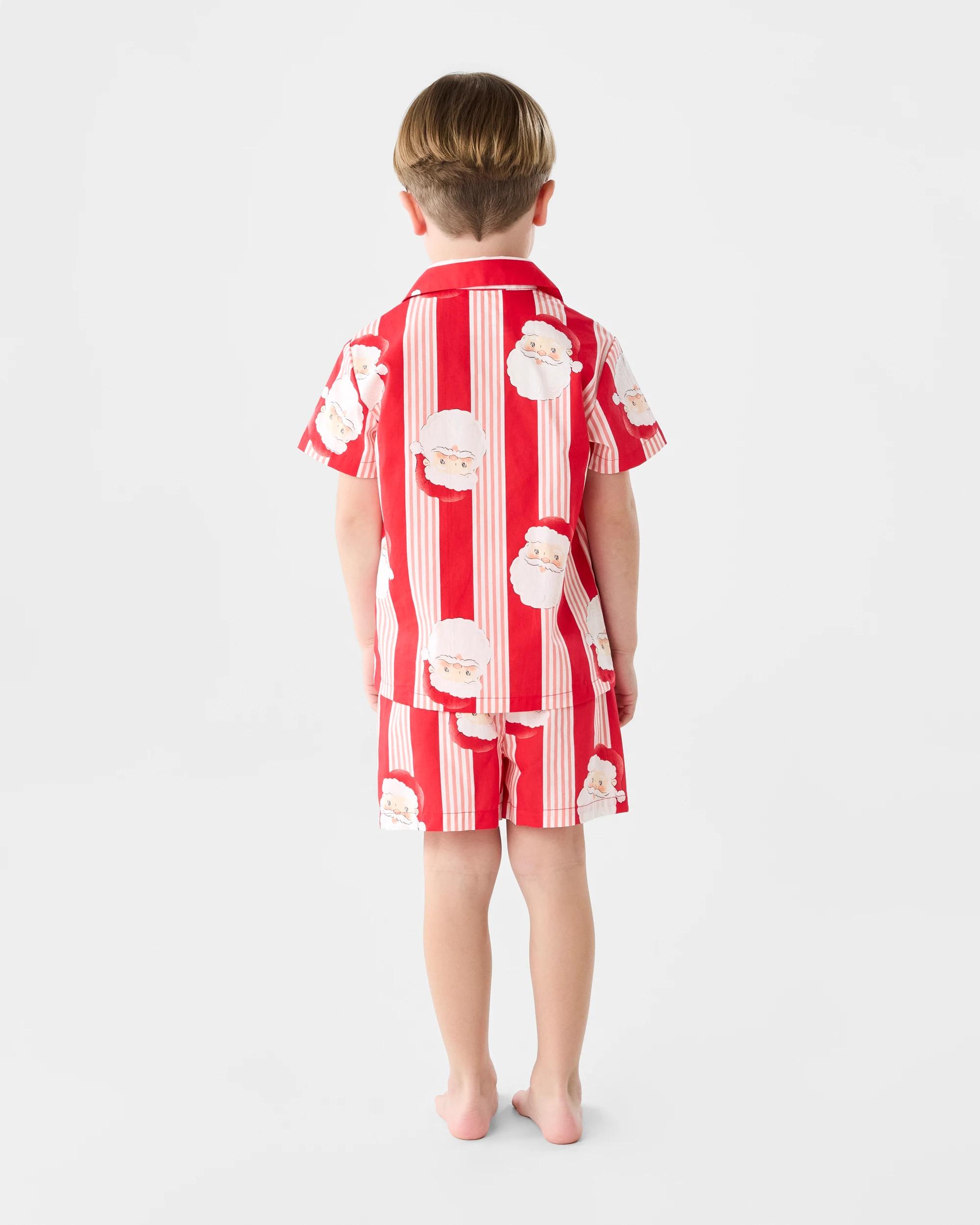 9 Family Matching Christmas Santa Stripes Younger Kids Pyjama Set Santa Face, 9 of 10