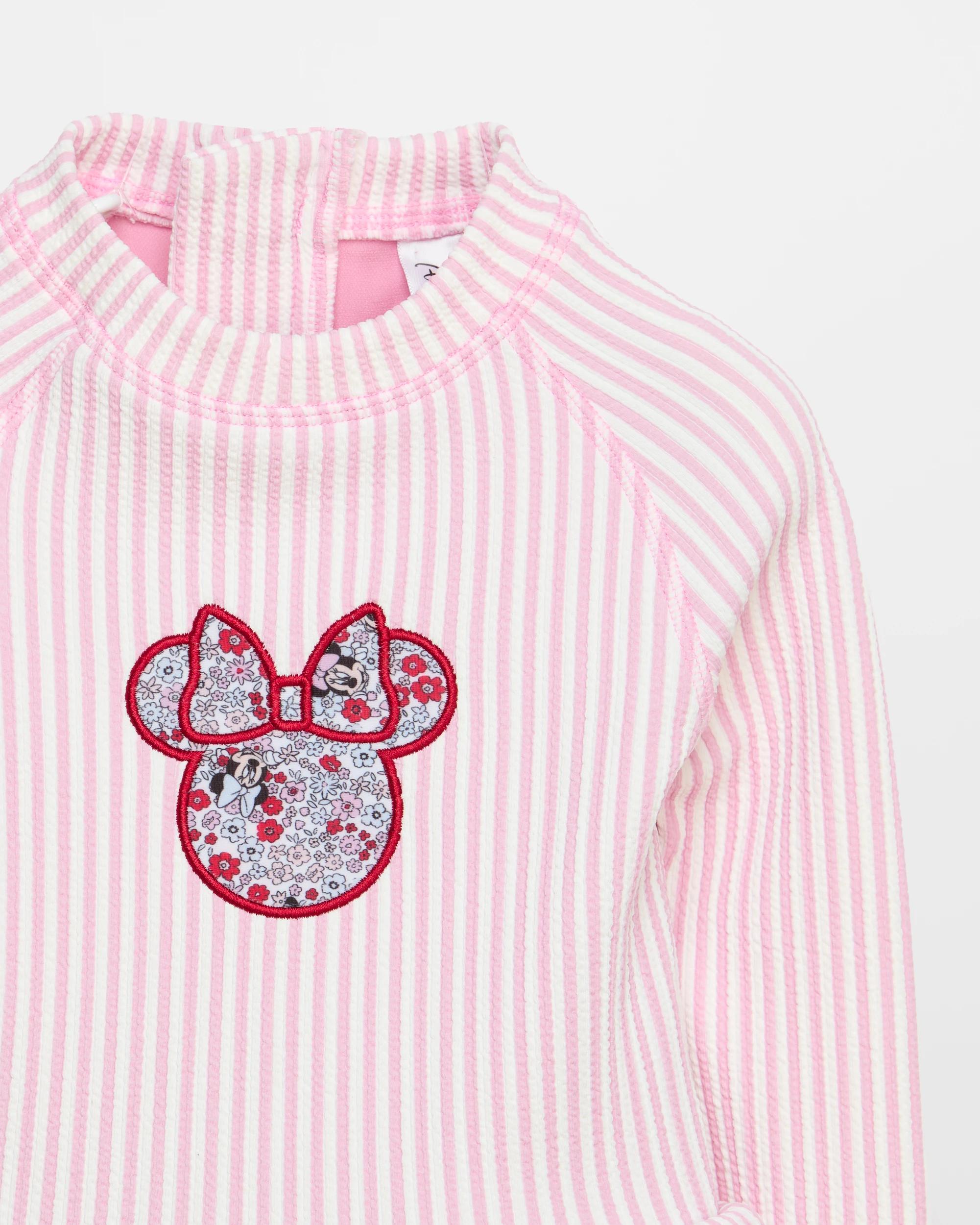 2 Disney Minnie Girls Long Sleeve Swim Surfsuit, Purple — Recycled Fabric PURPLE, 2 of 2