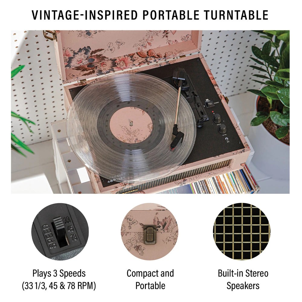 3 Crosley Voyager Bluetooth Portable Turntable - Floral - Pattern, 3 of 6