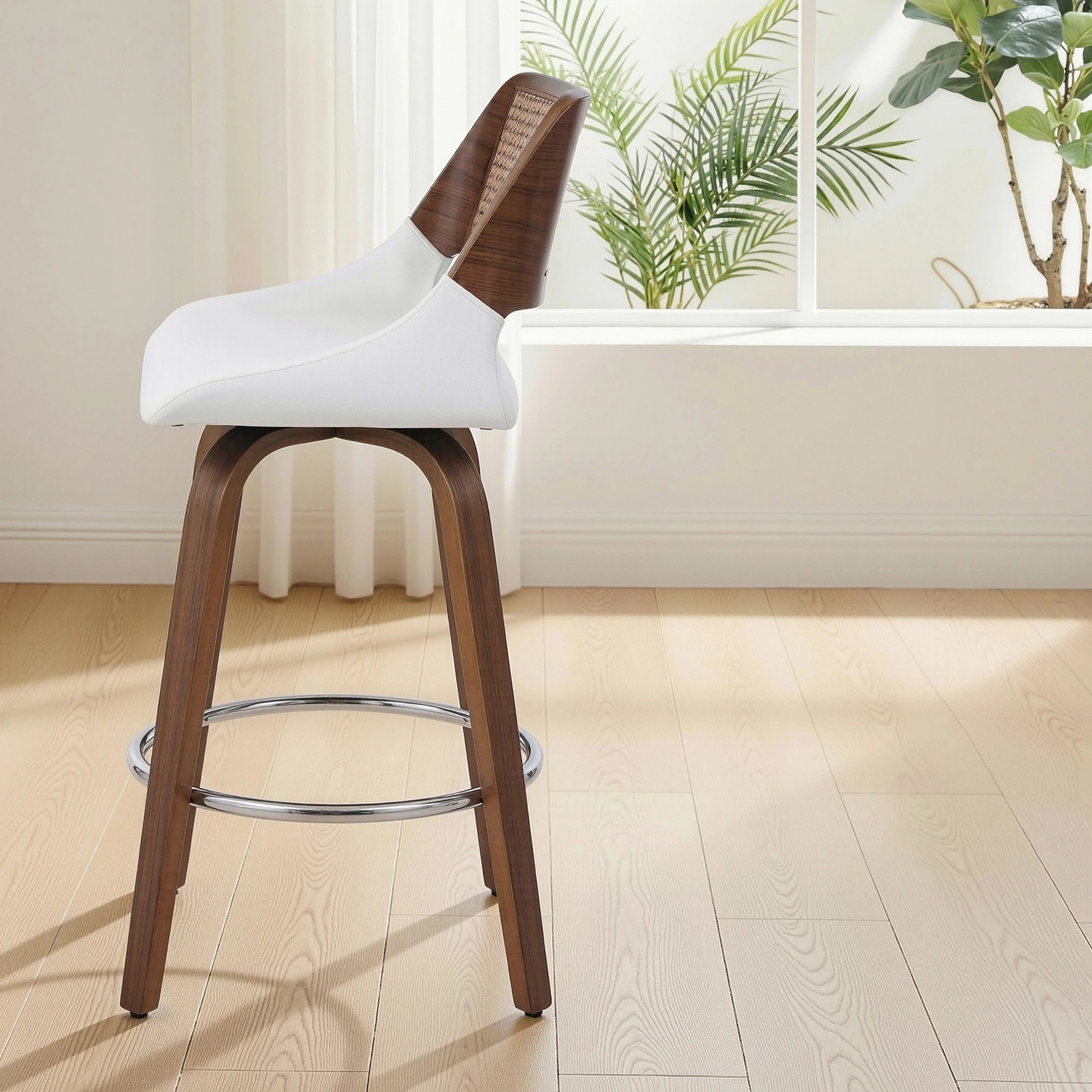 6 Artiss Wooden Bar Stools Set of 3 Swivel Kitchen Counter Stool Chair 60cm Seat - Multi, 6 of 9