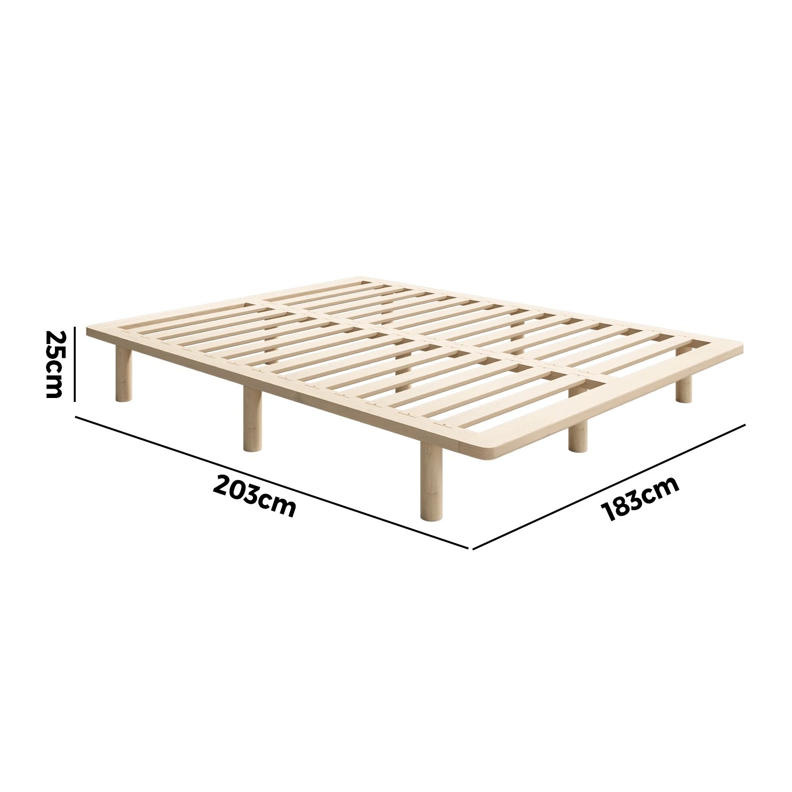 5 Oikiture Bed Frame King Size Wooden Bed Base Platform Timber
 - Natural, 5 of 10