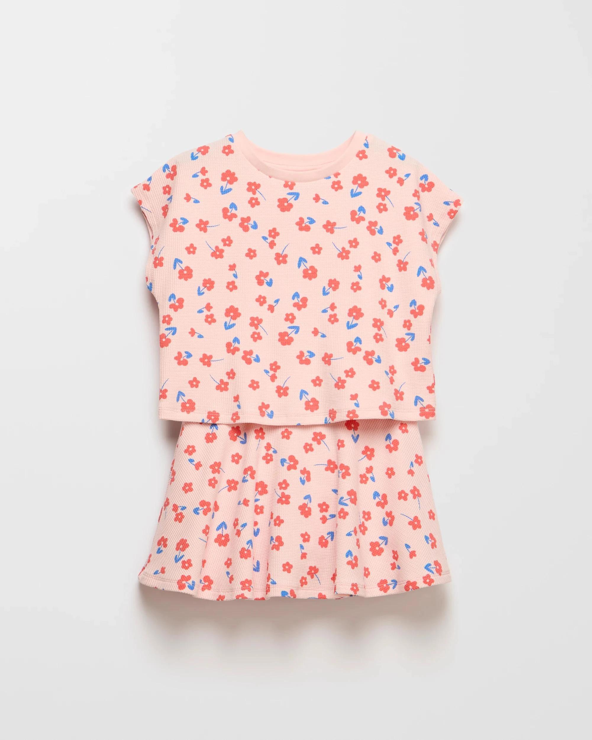 5 Target Waffle T-Shirt and Skort 2 Piece Set AOP PINK, 5 of 6