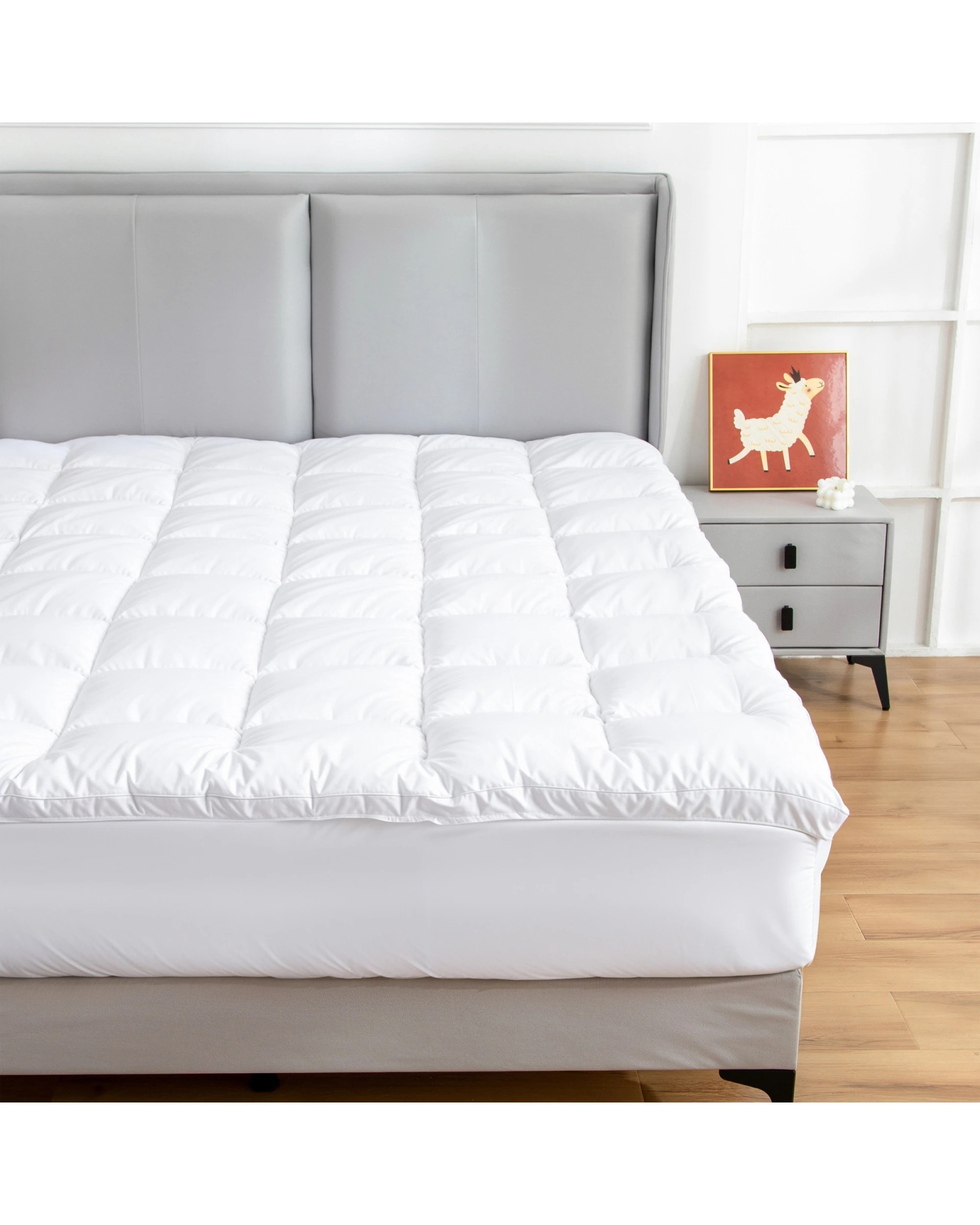 9 Hacienda Hypoallergenic, Antibacterial w/ 100% Microfiber filling Mattress Topper - KING, 9 of 9