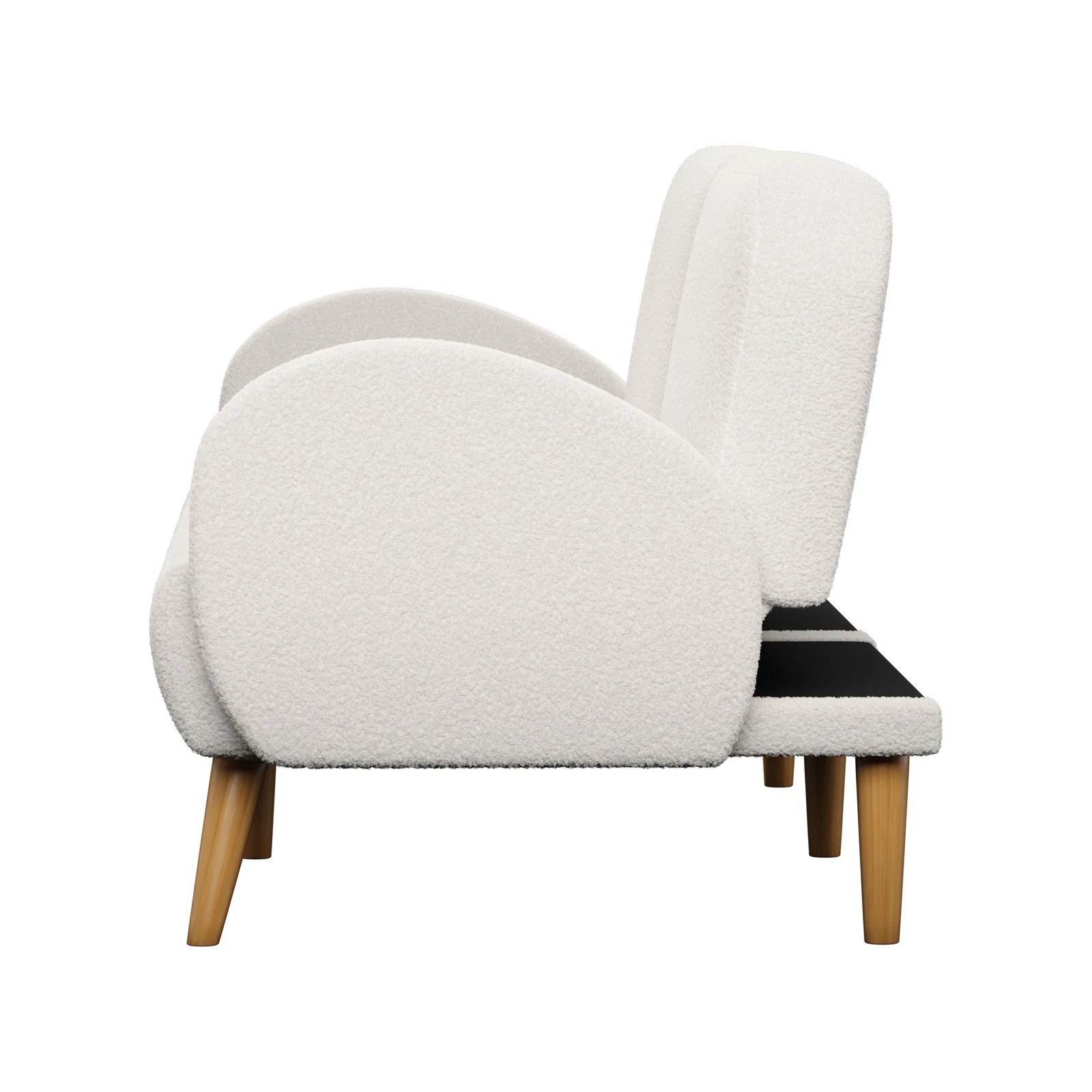 9 Oikiture Boucle Sofa Bed 3 Seater Recliner - White, 9 of 10