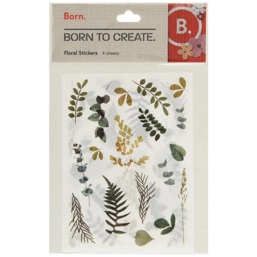 1 Born Washi Floral Sticker Sheets 4 Pack, 1 of 2