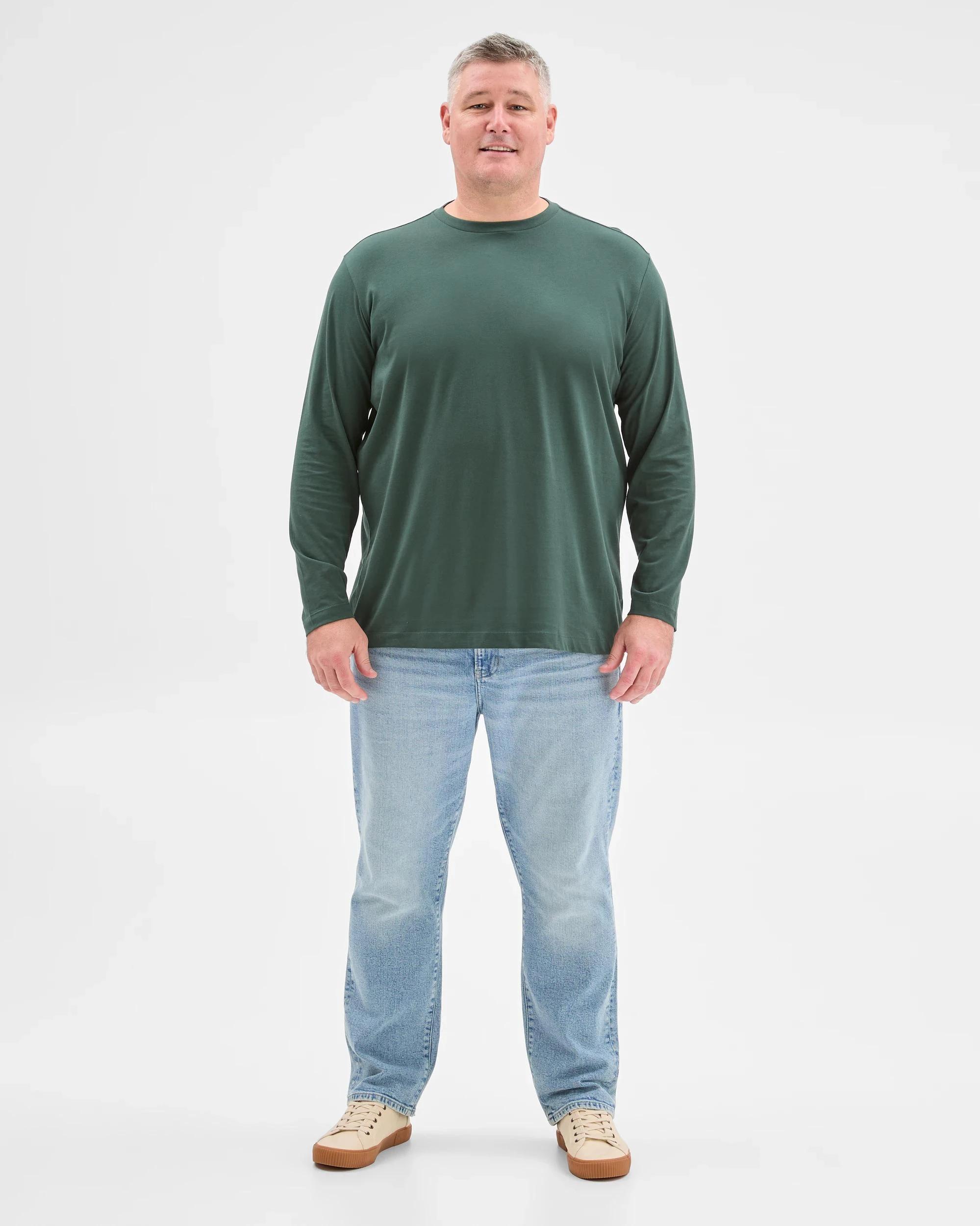 2 Target Man Plus Plus Size Australian Cotton Long Sleeve T-Shirt WINTER GREEN, 2 of 6