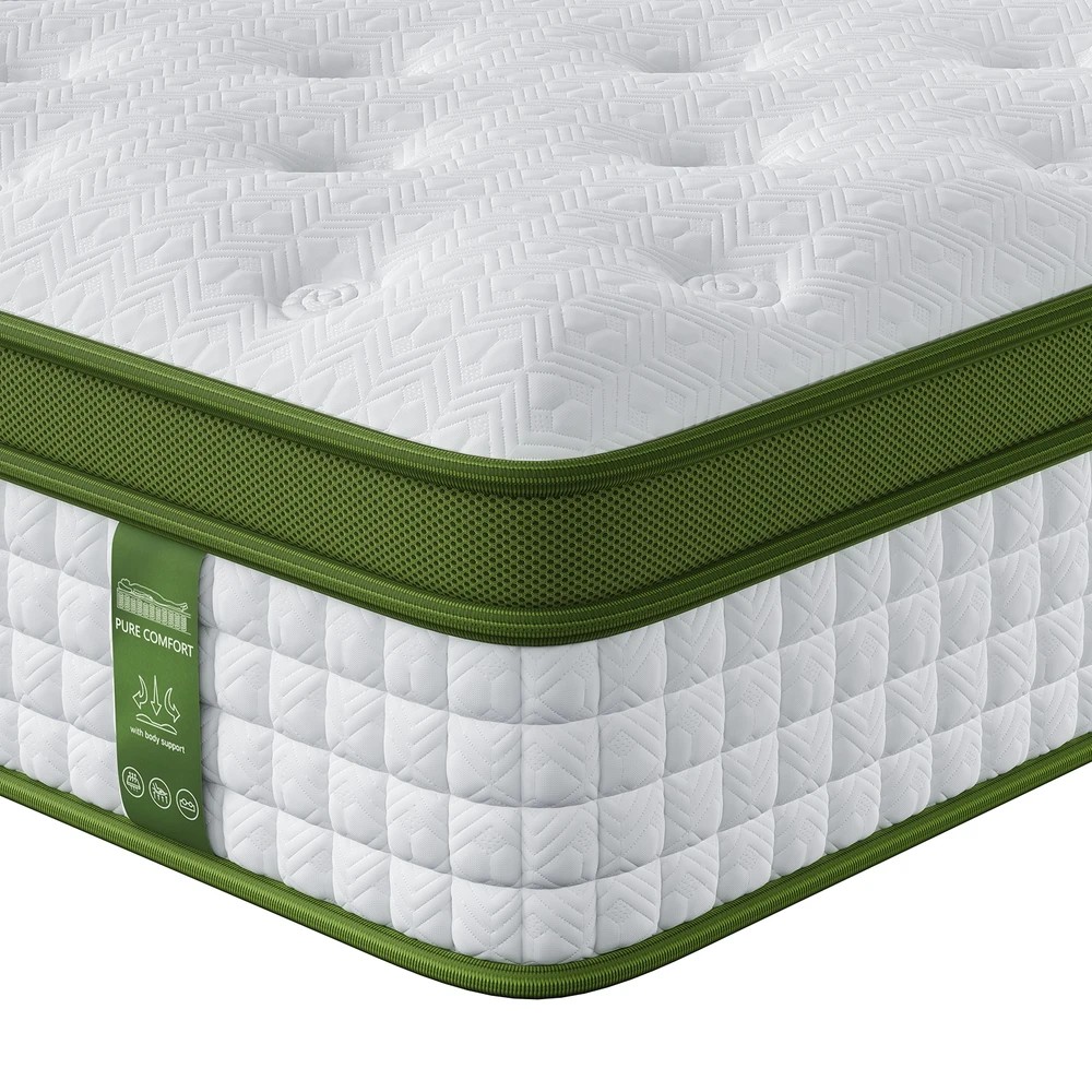 2 BedStory King Single Mattress 30cm Medium Firm Hybrid Mattress for Pressure Relief - King Single Bed - White, 2 of 6