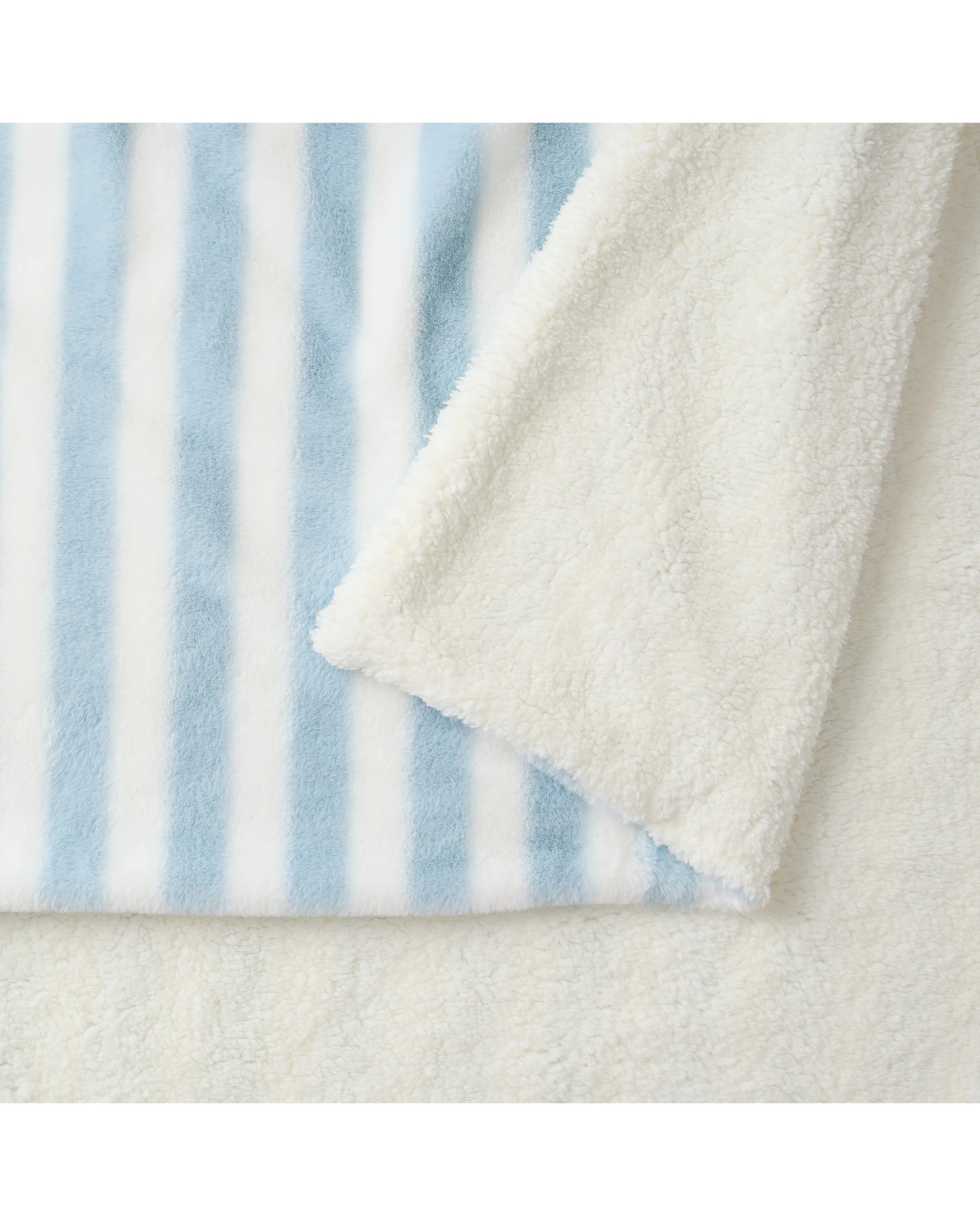 2 Dreamaker Linea Faux Fur Throw 130x170cm - Blue, 2 of 7
