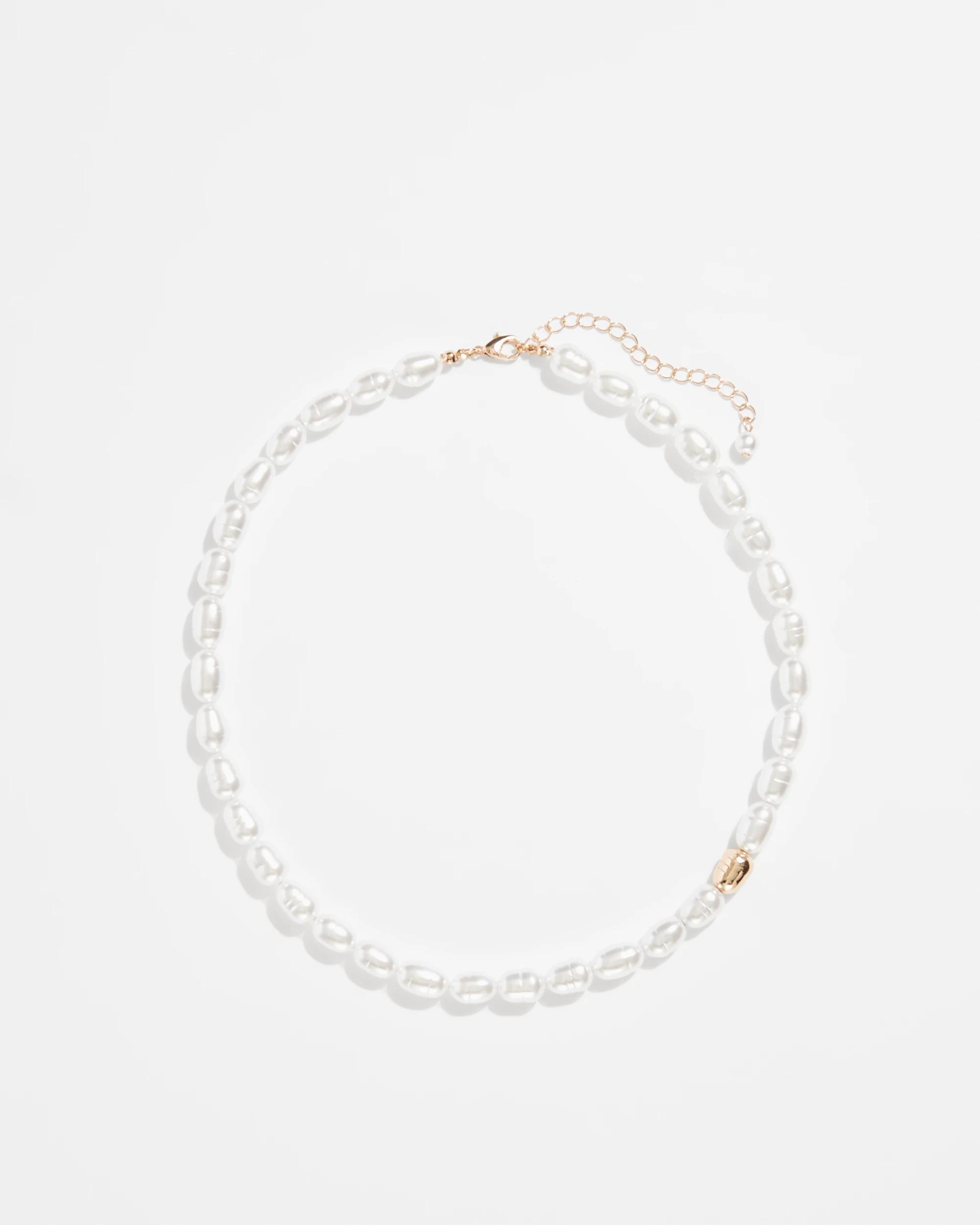 1 Target Irregular Faux Pearl Bead Necklace CREAM, 1 of 2