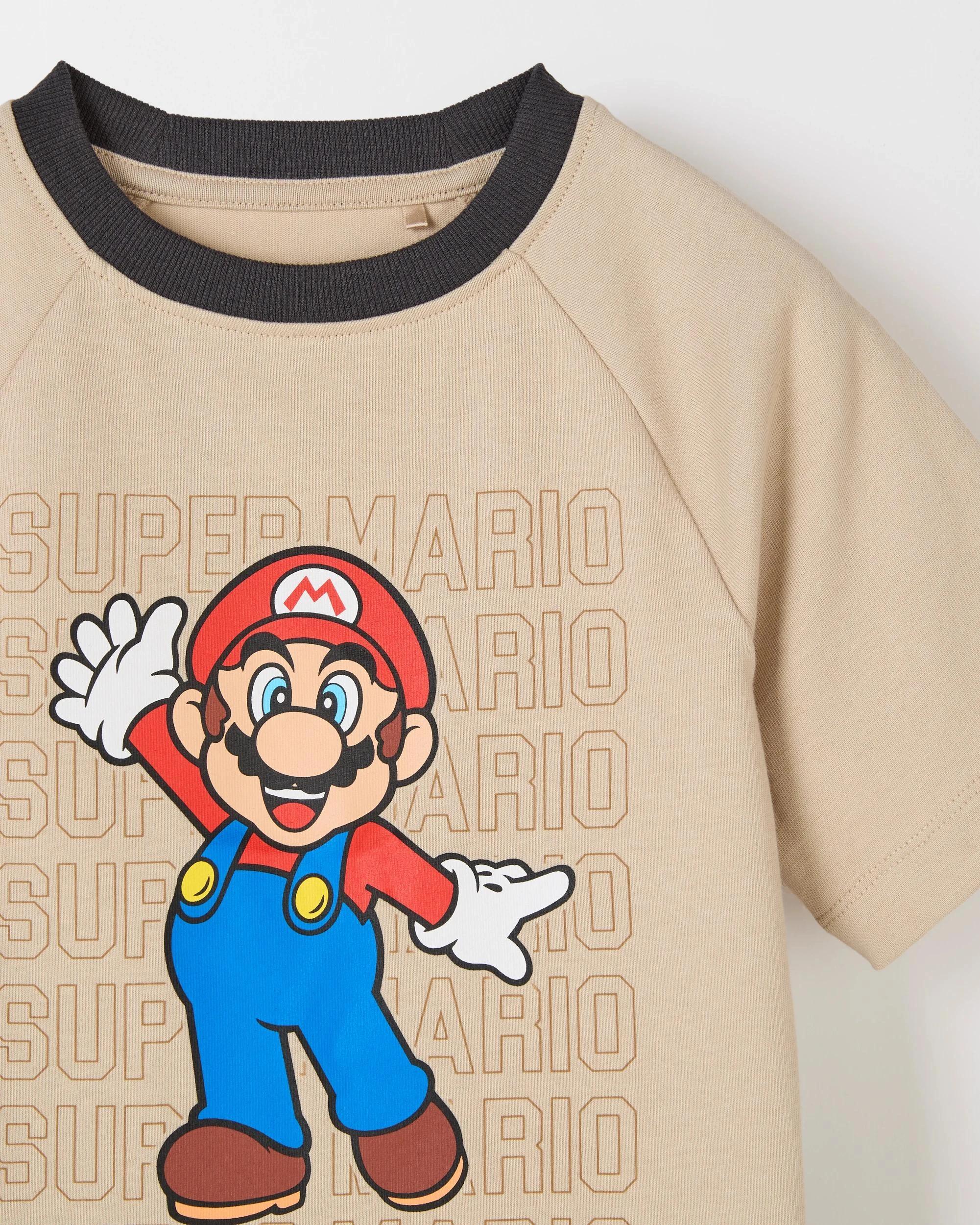 2 Super Mario Australian Cotton T-Shirt and Short 2 Piece Set CHARCOAL, 2 of 2