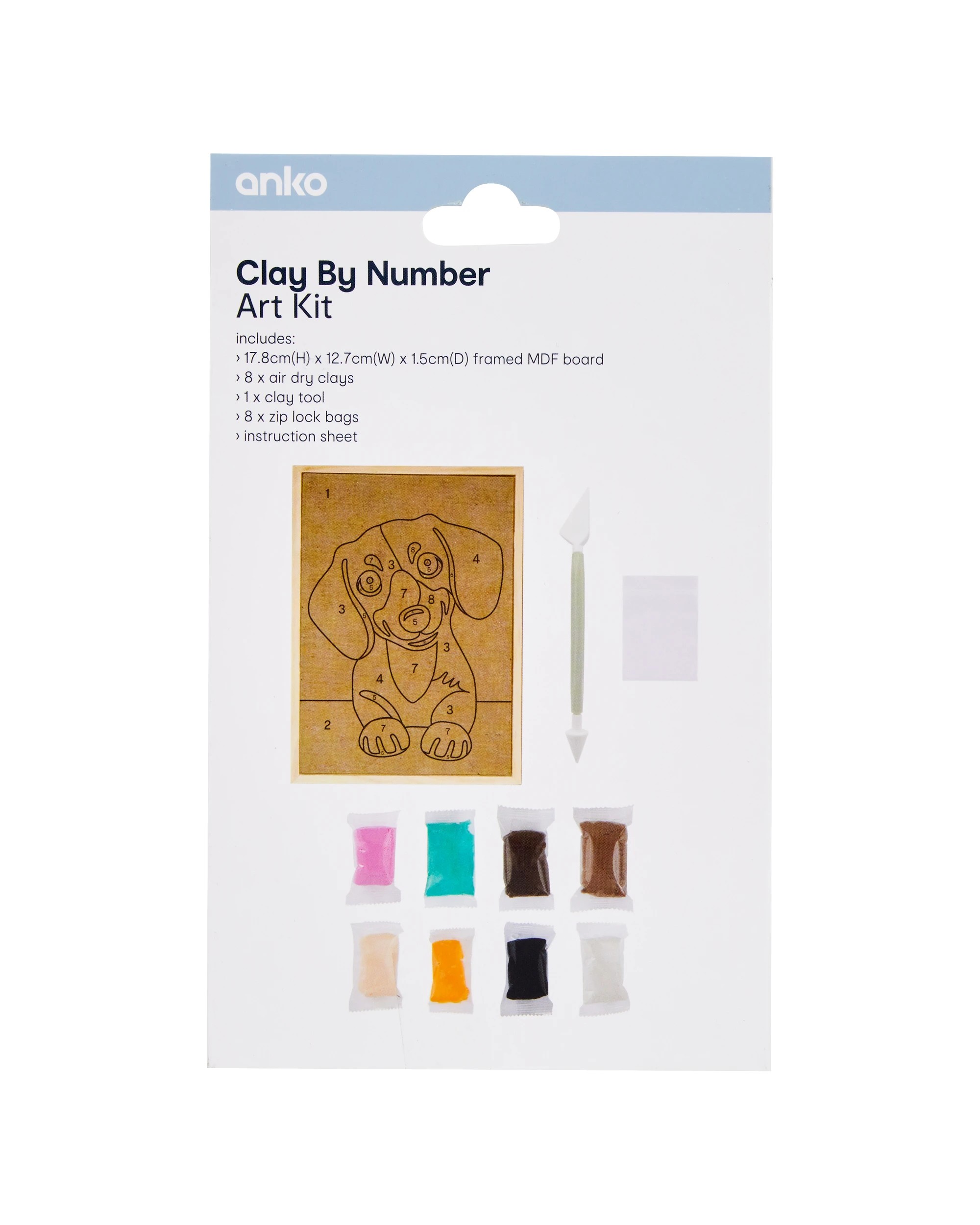 3 Clay by Number Art Kit - Dog, 3 of 3
