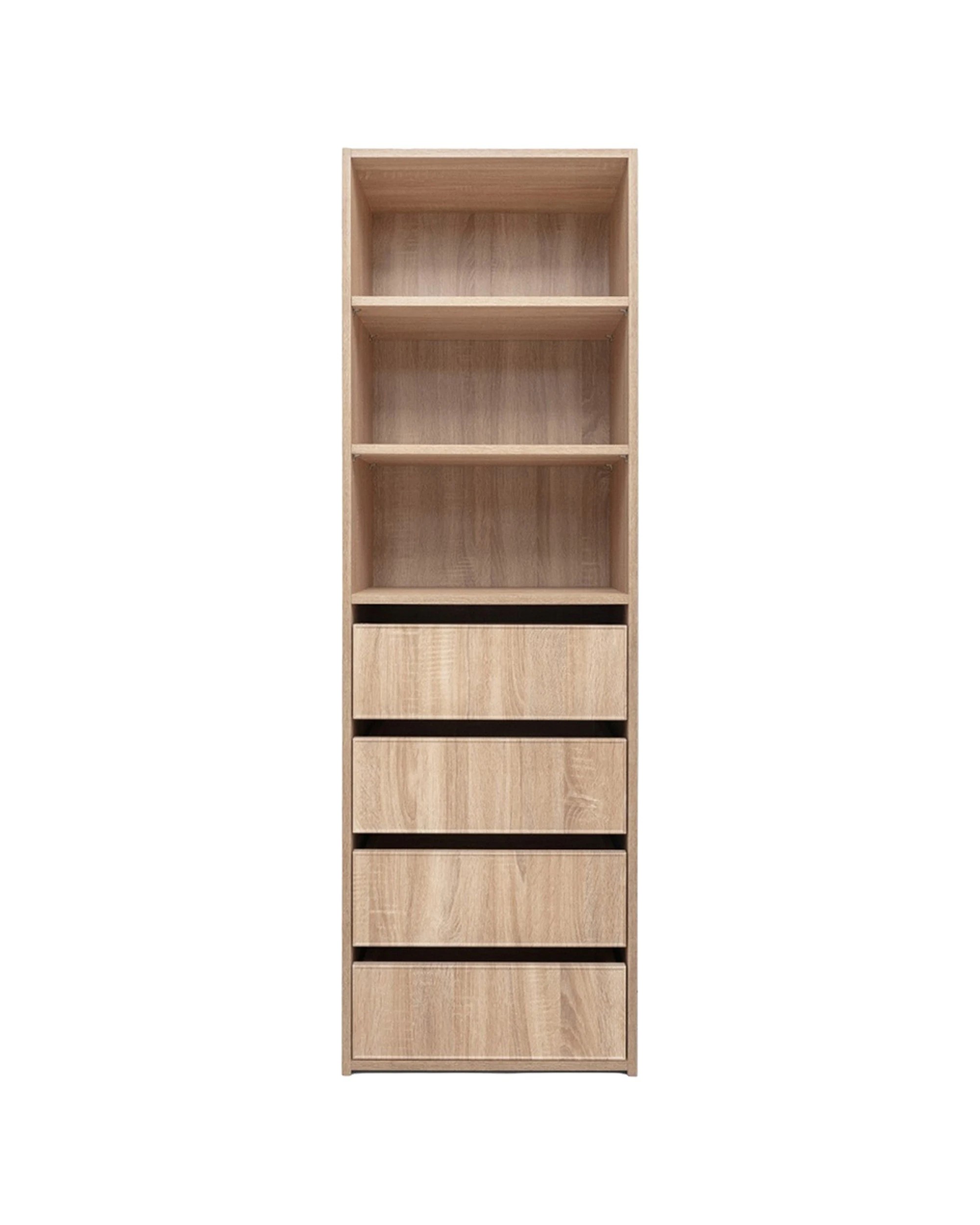 3 European Cabinetry Geneva Built In Wardrobe 4 Drawer 3 Shelf Module Slim Shaker Oak, 3 of 6