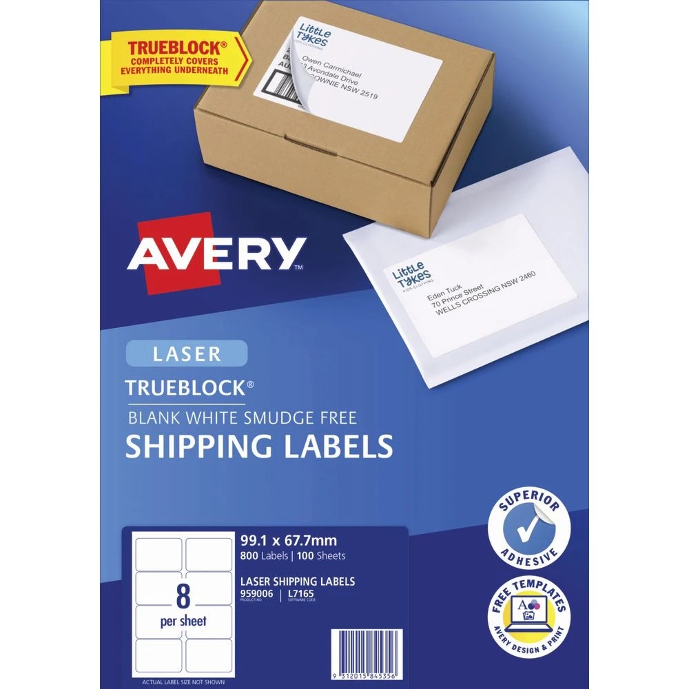 8 Avery 8UP Inkjet Laser Shipping Labels 100 Sheets, 8 of 8