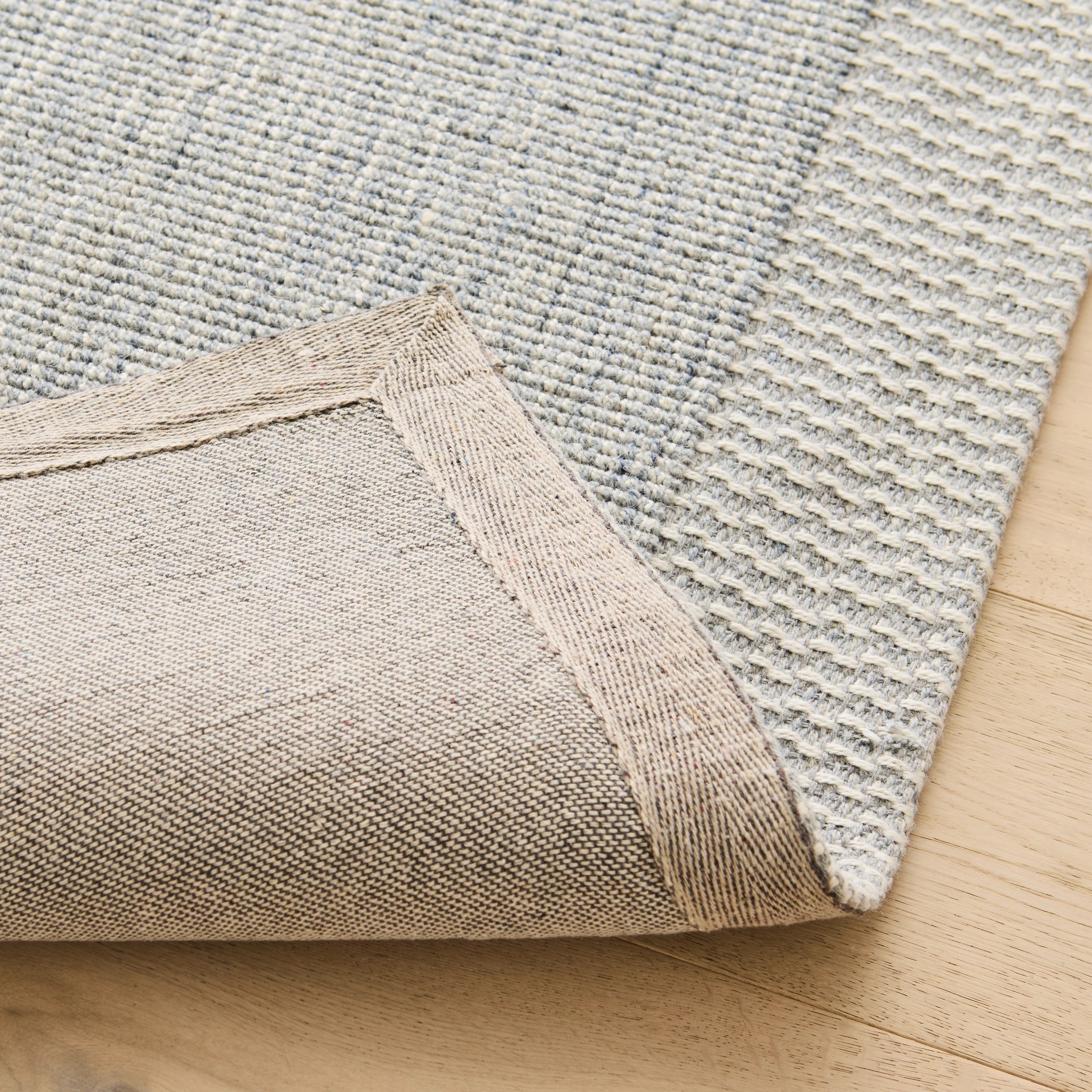 3 Moreton Wool Rich Rug - Blue, Large - 235cm x 160cm, 3 of 8