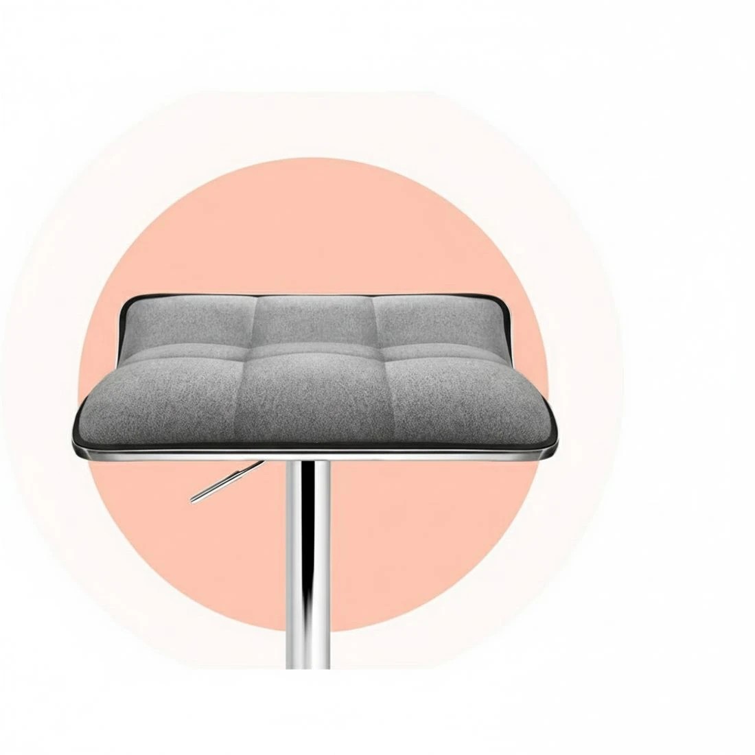 3 Artiss 2x Bar Stools Linen Padded Gas Lift - Grey, 3 of 7