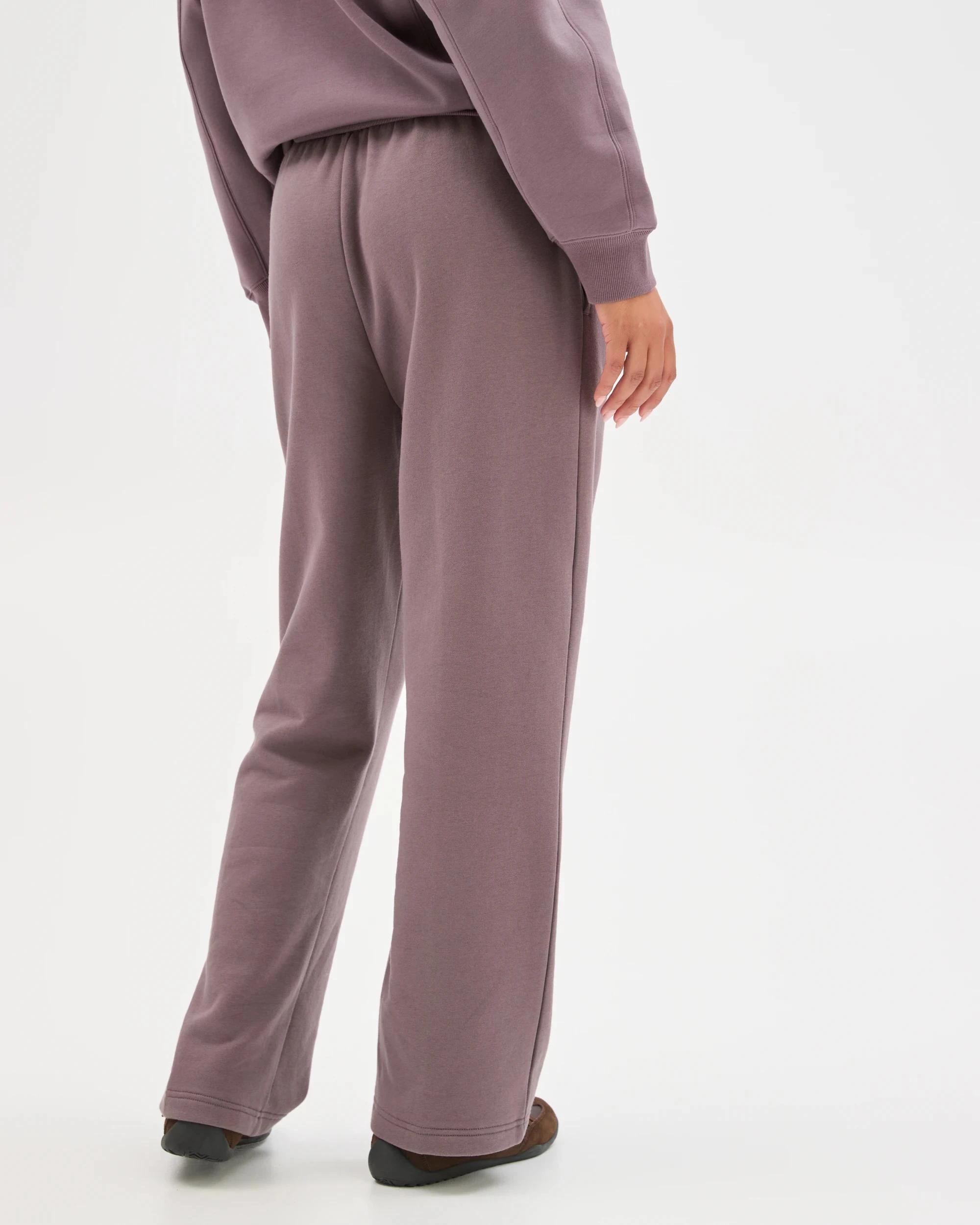 4 Target Active Active Australian Cotton Blend Straight Leg Fleece Trackpants PLUM, 4 of 6