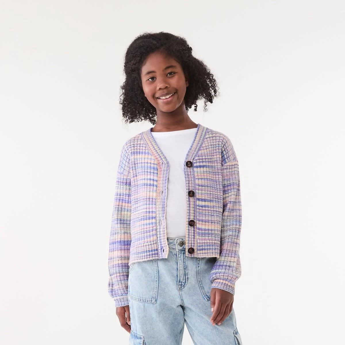 1 Button Through Cardigan Space Blue, 1 of 6