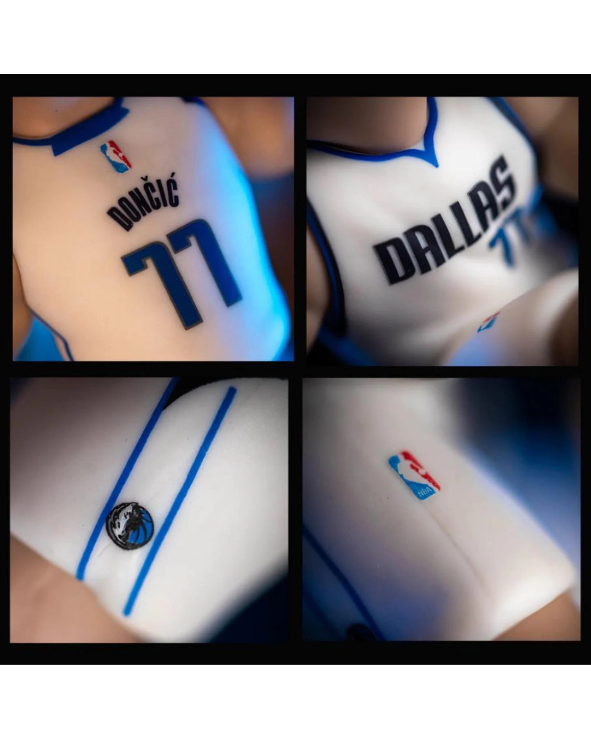 2 Small-STARS NBA Luka Doncic 2022 Mavericks Mini White Jersey 6 inch Vinyl Figure, 2 of 3