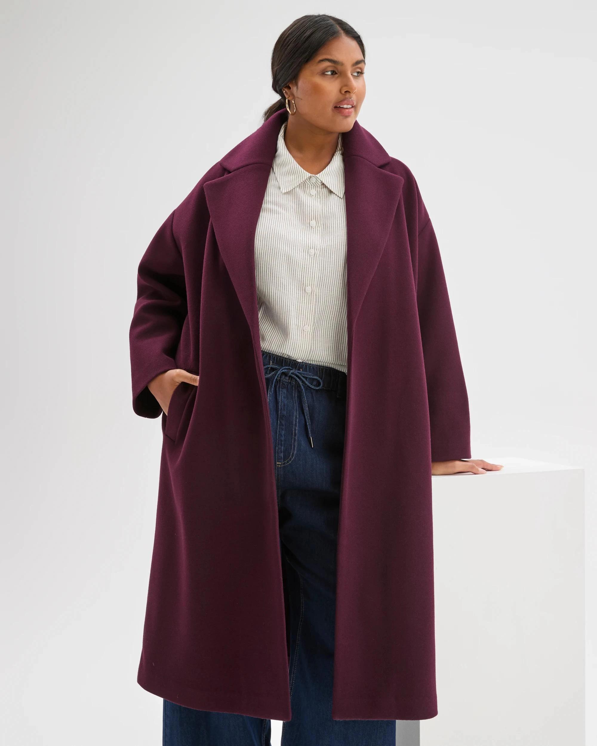 6 Target Curve Plus Size Wrap Coat PINOT, 6 of 6