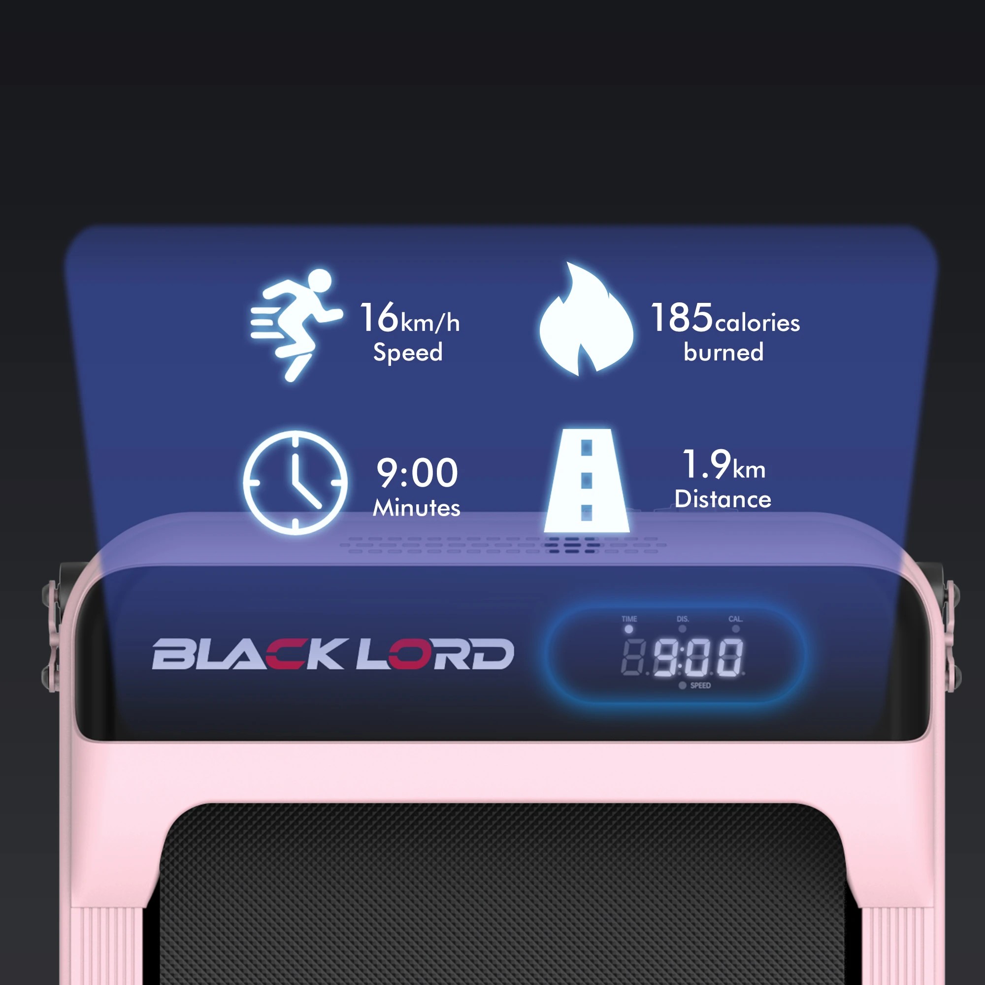 5 Black Lord Treadmill Electric Walking Pad Home Office Incline Foldable - Pink, 5 of 9