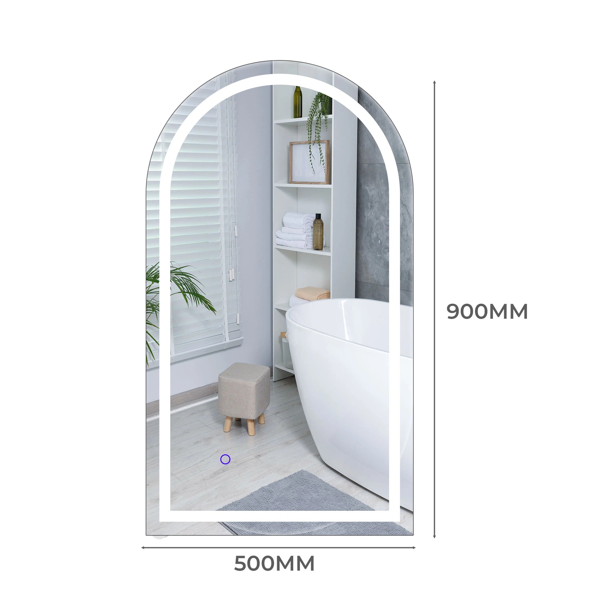 3 Emitto LED Wall Mirror Arch Anti-fog  50x90cm, 3 of 7