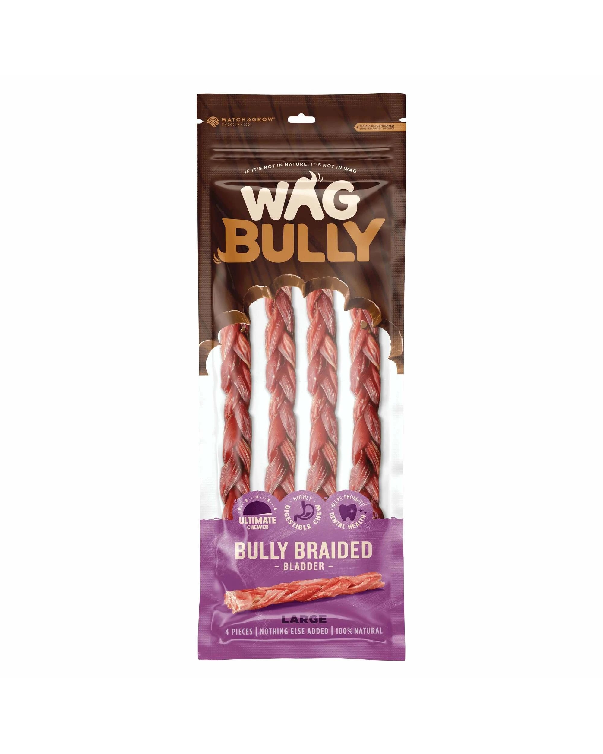 1 Wag Braided Bully Stick Large, 1 of 2