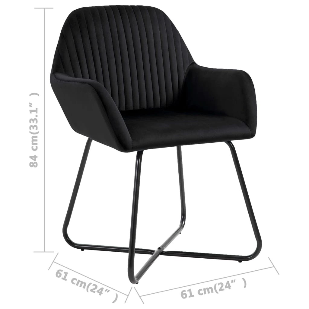 6 vidaXL Dining Chairs 6 Pcs Velvet - Black, 6 of 6