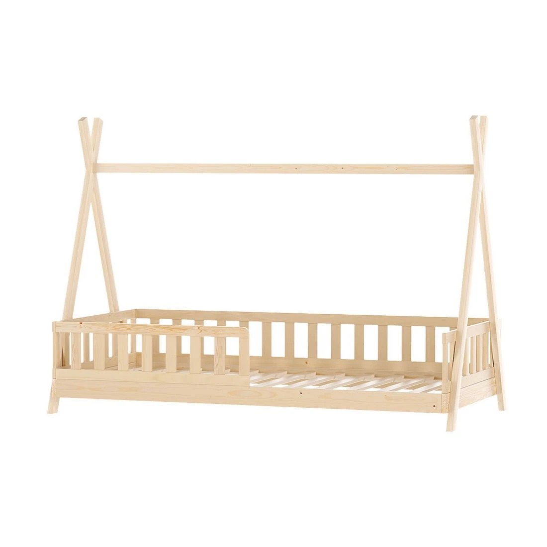 1 Artiss Bed Frame Wooden Kids House Frames Oak PUAH - Natural, 1 of 7
