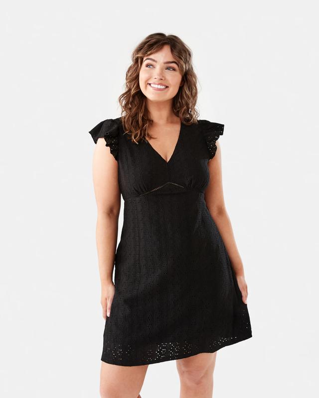 Sleeveless Broderie V-Neck Mini D