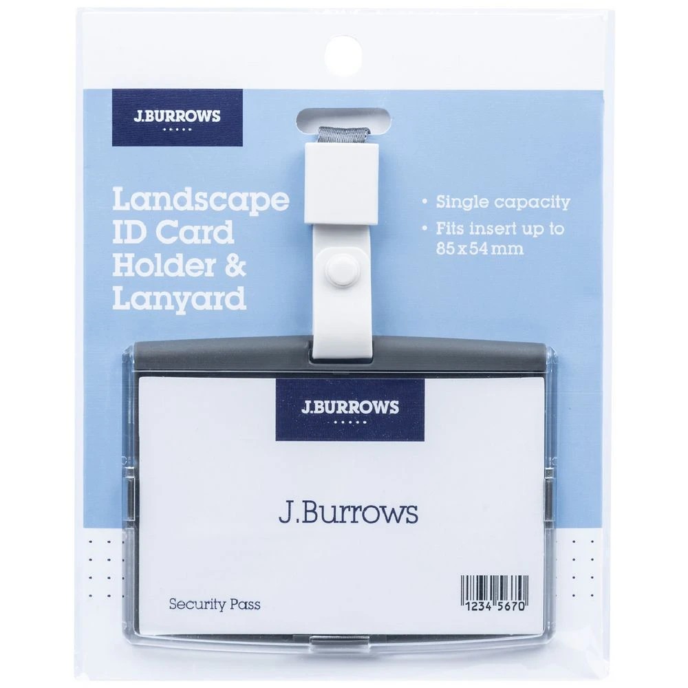 1 J.Burrows ID Holder with Lanyard Landscape Grey, 1 of 3
