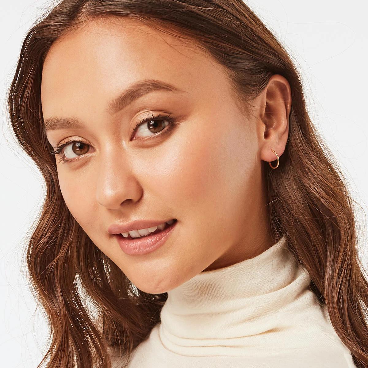 6 Gold Plated Sterling Silver Hoop Earrings - 14mm Gold, 6 of 7