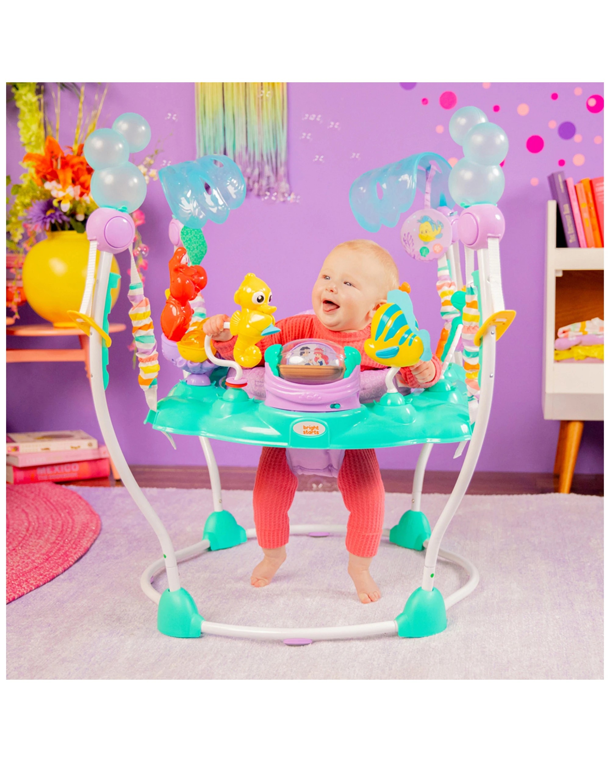 6 Bright Starts Disney The Little Mermaid Sea Of Activities Baby Jumper 6m Plus - Multi, 6 of 6