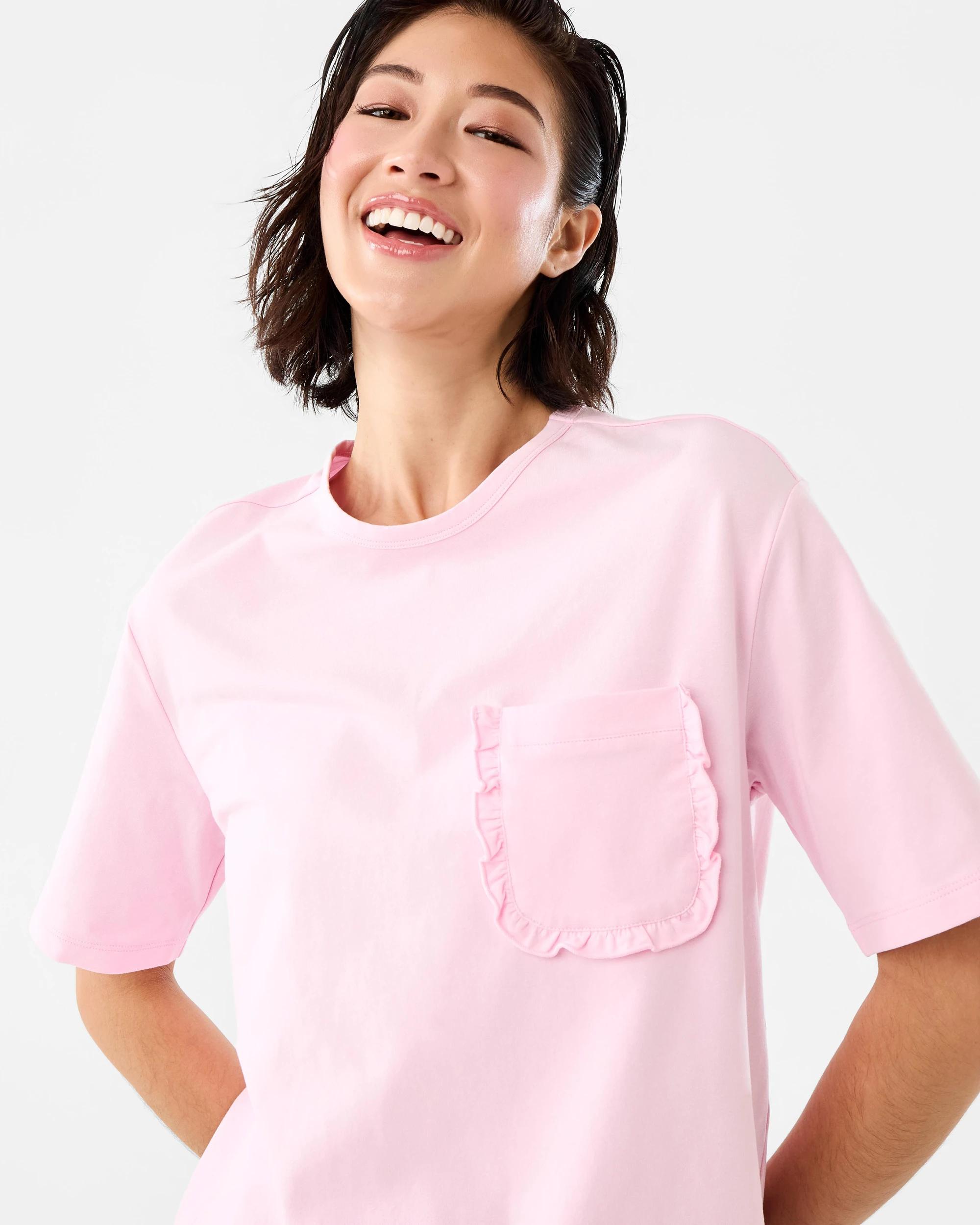 5 Cotton Ruffle Pocket T-shirt Pkldy Pink, 5 of 7
