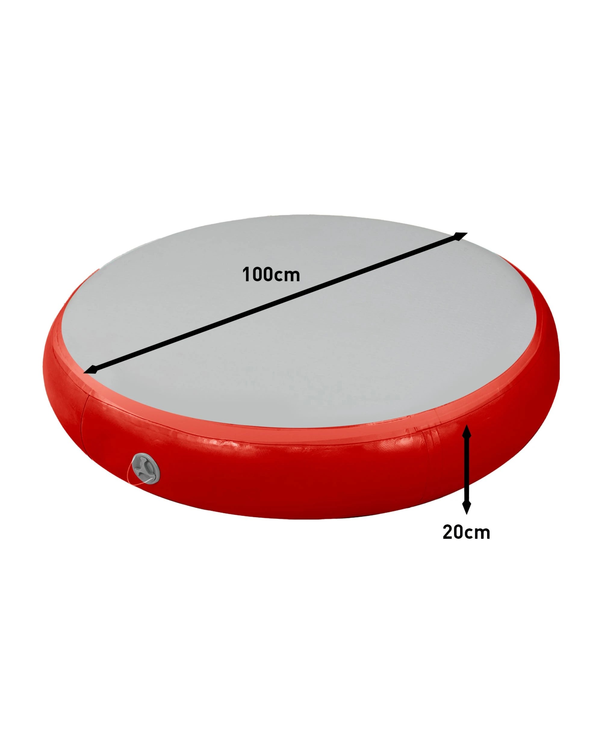 3 Powertrain 1m x 20cm Airtrack Spot Round Inflatable Gymnastics Tumbling Mat Air Track Exercise Yoga Mat - Red, 3 of 4
