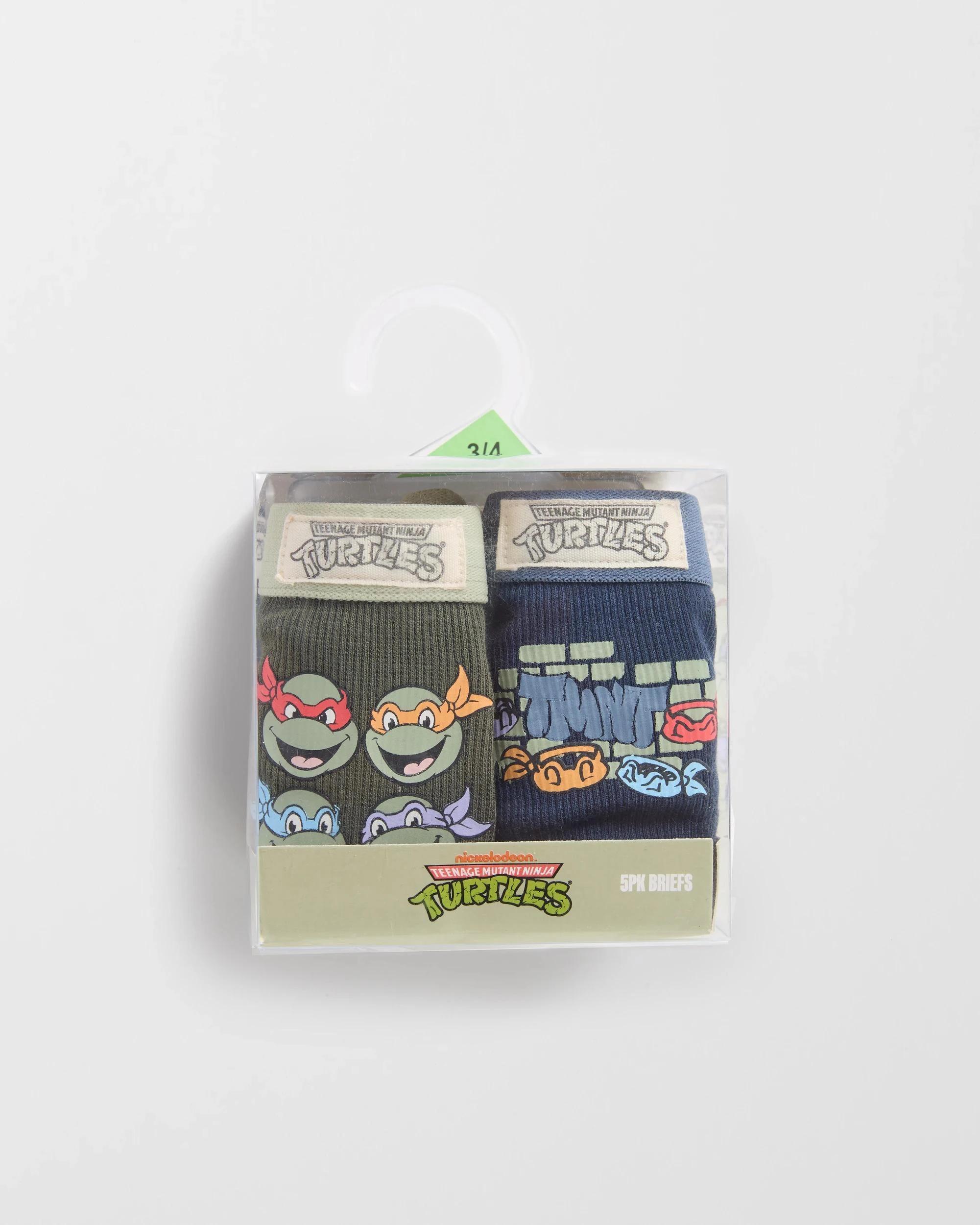 3 Teenage Mutant Ninja Turtles Australian Cotton Younger Boys Briefs 5 Pack MULTI, 3 of 3