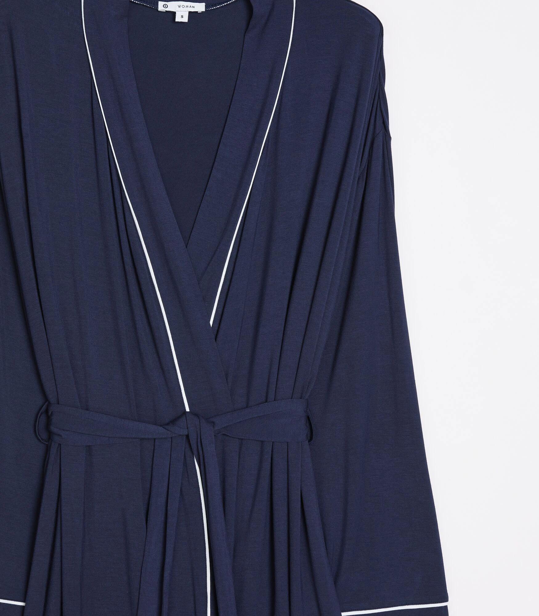 6 Target Woman Soft Comfort Bamboo Sleep Robe NAVY BLUE, 6 of 6