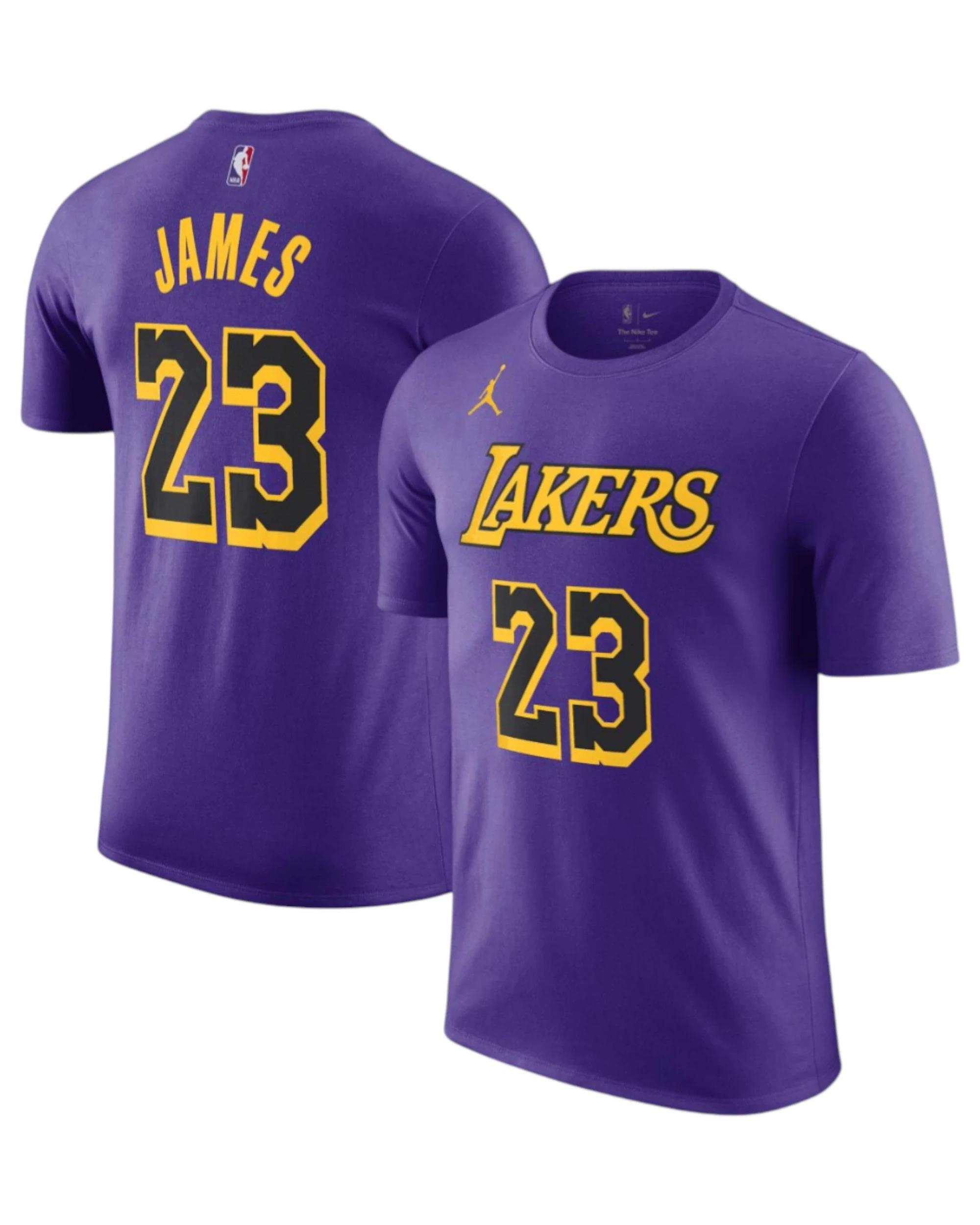 2 Nike 5 Pack Mens Air Jordan Lebron James Lakers Jersey T-Shirt PURPLE, 2 of 7