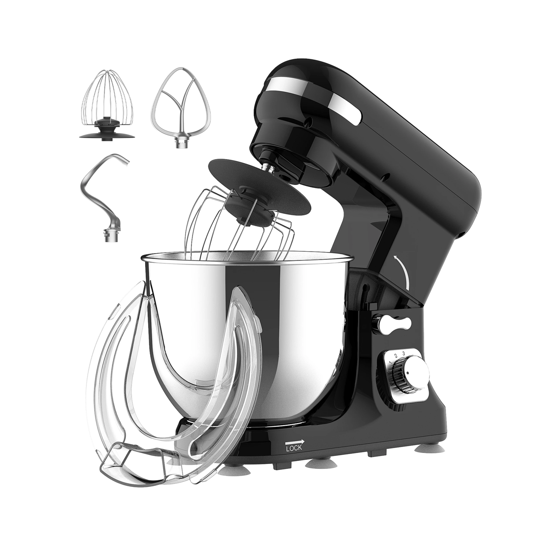 1 Advwin 1400w 6.5l Electric Stand Mixer Black, 1 of 7