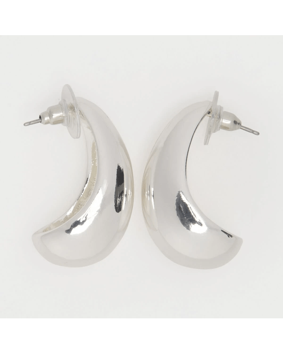 Statement Teardrop Earrings - Silver Tone