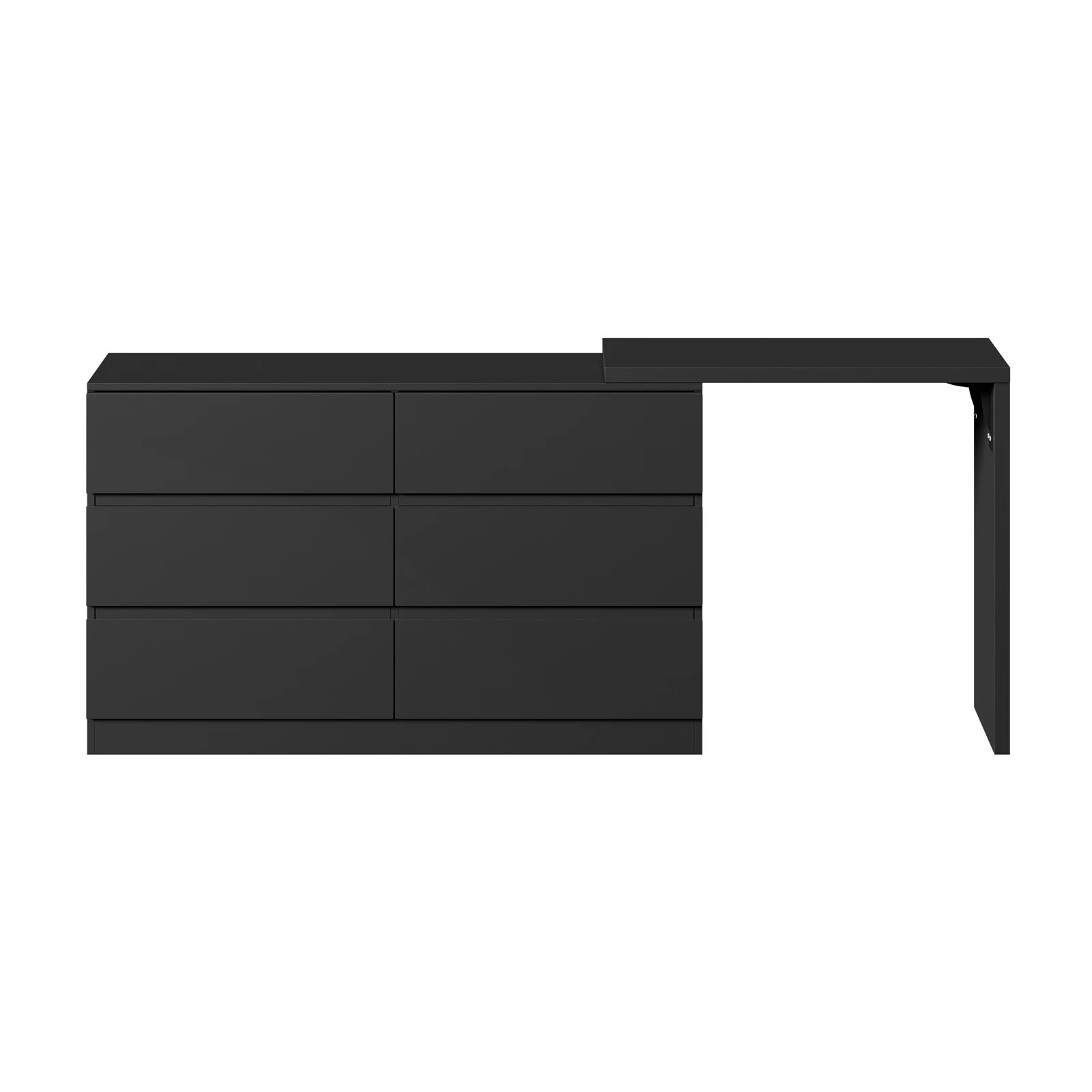 7 Oikiture 6 Chest Of Drawers Dresser With Side Table Storage
 - Black, 7 of 10