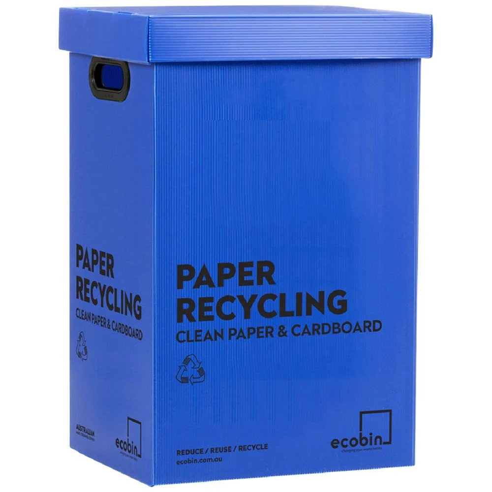 1 Eco Paper Waste Bin 60L Blue, 1 of 2