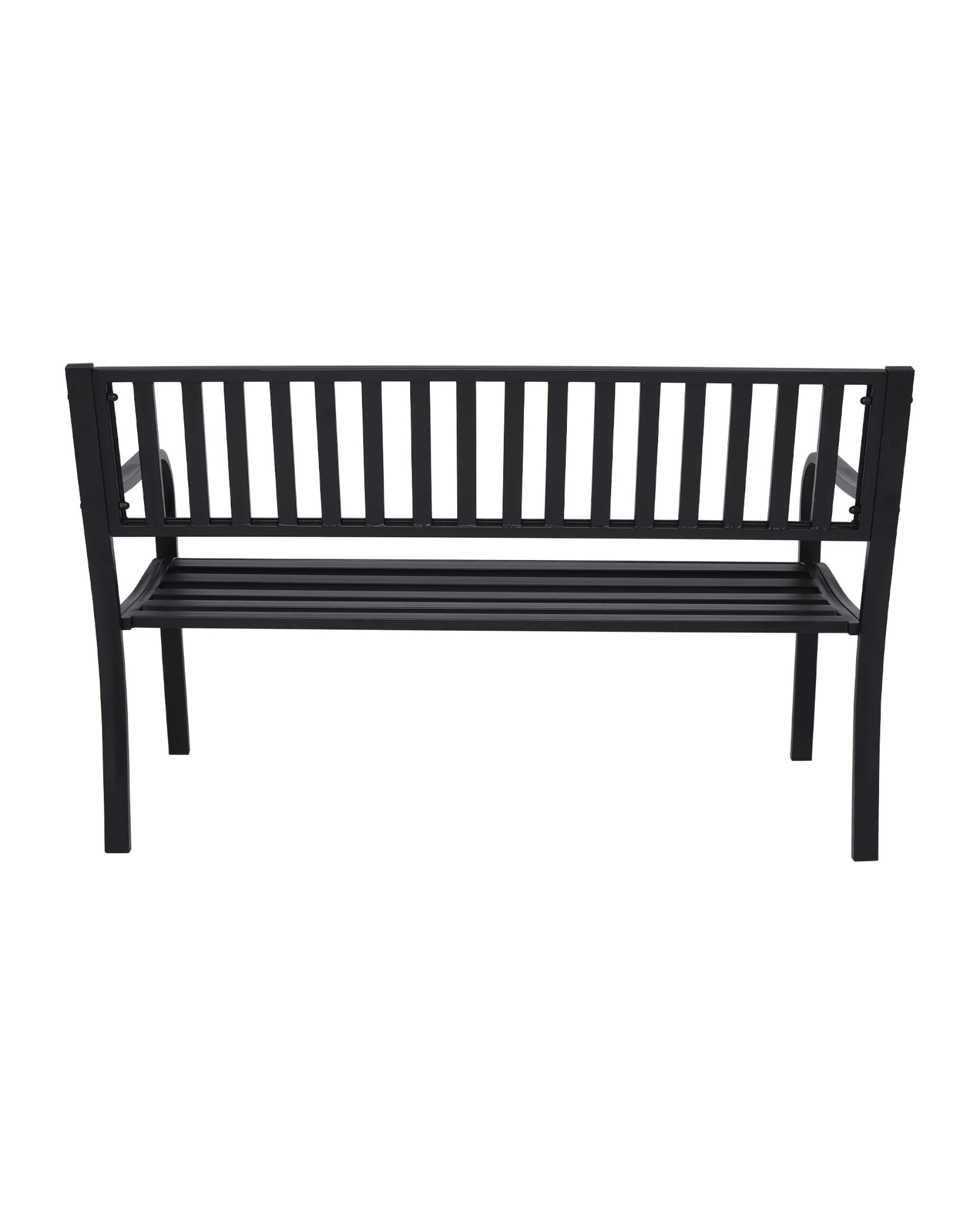 5 Wallaroo Steel Outdoor 2 to 3 Seater Garden Bench Rust Resistant Cast Iron 300kg Capacity - Black, 5 of 10