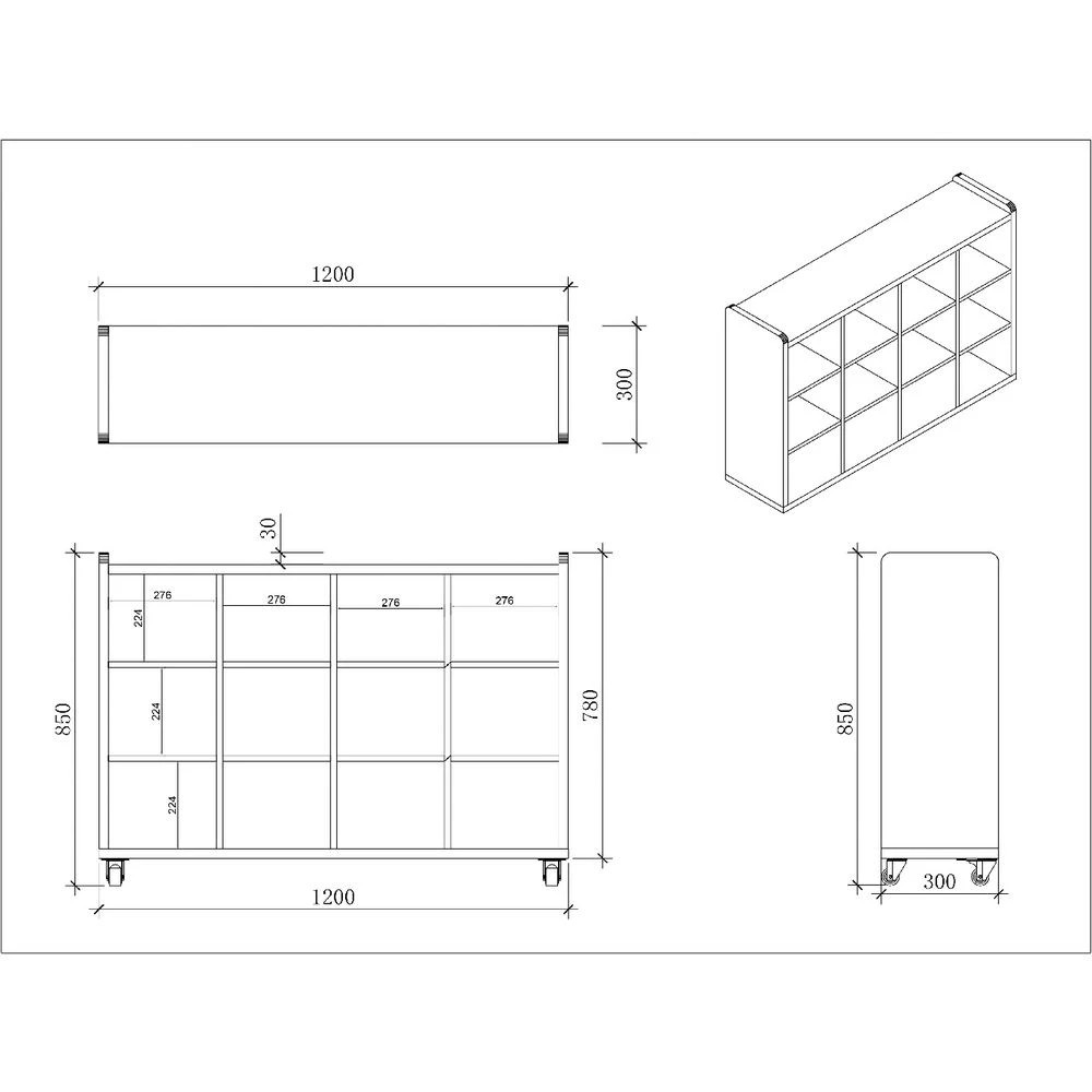 4 Young Kids Educational 12 Cube Mobile Storage Unit White Kids Storage & Furniture, 4 of 4