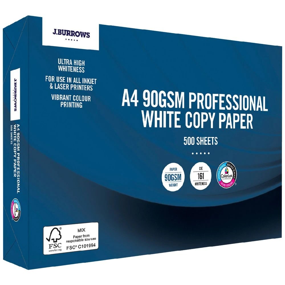 1 J.Burrows 90gsm Pro A4 Copy Paper 500 Sheet Ream, 1 of 2