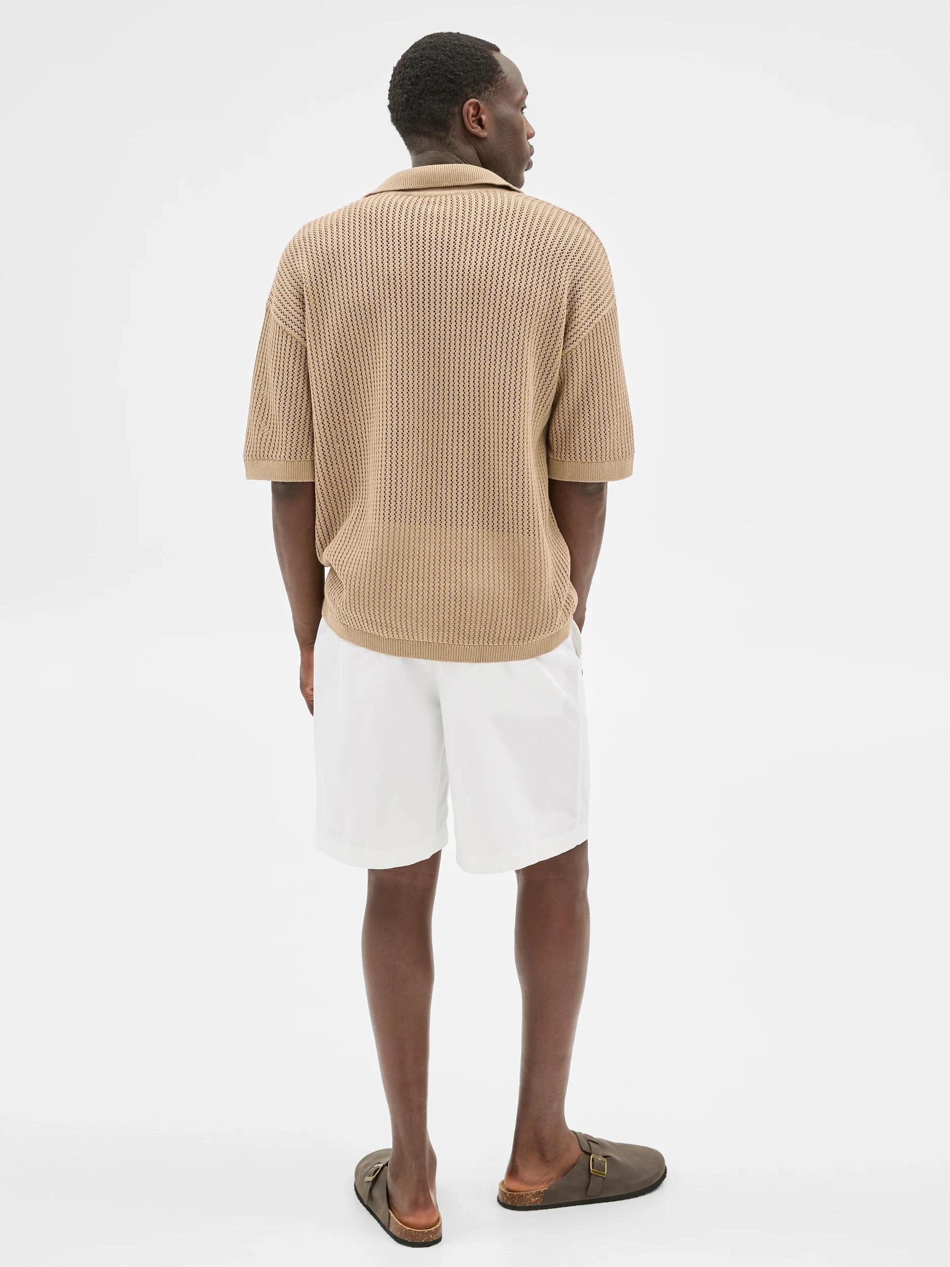 4 Australian Cotton Knit Polo Top - Commons BEIGE, 4 of 6