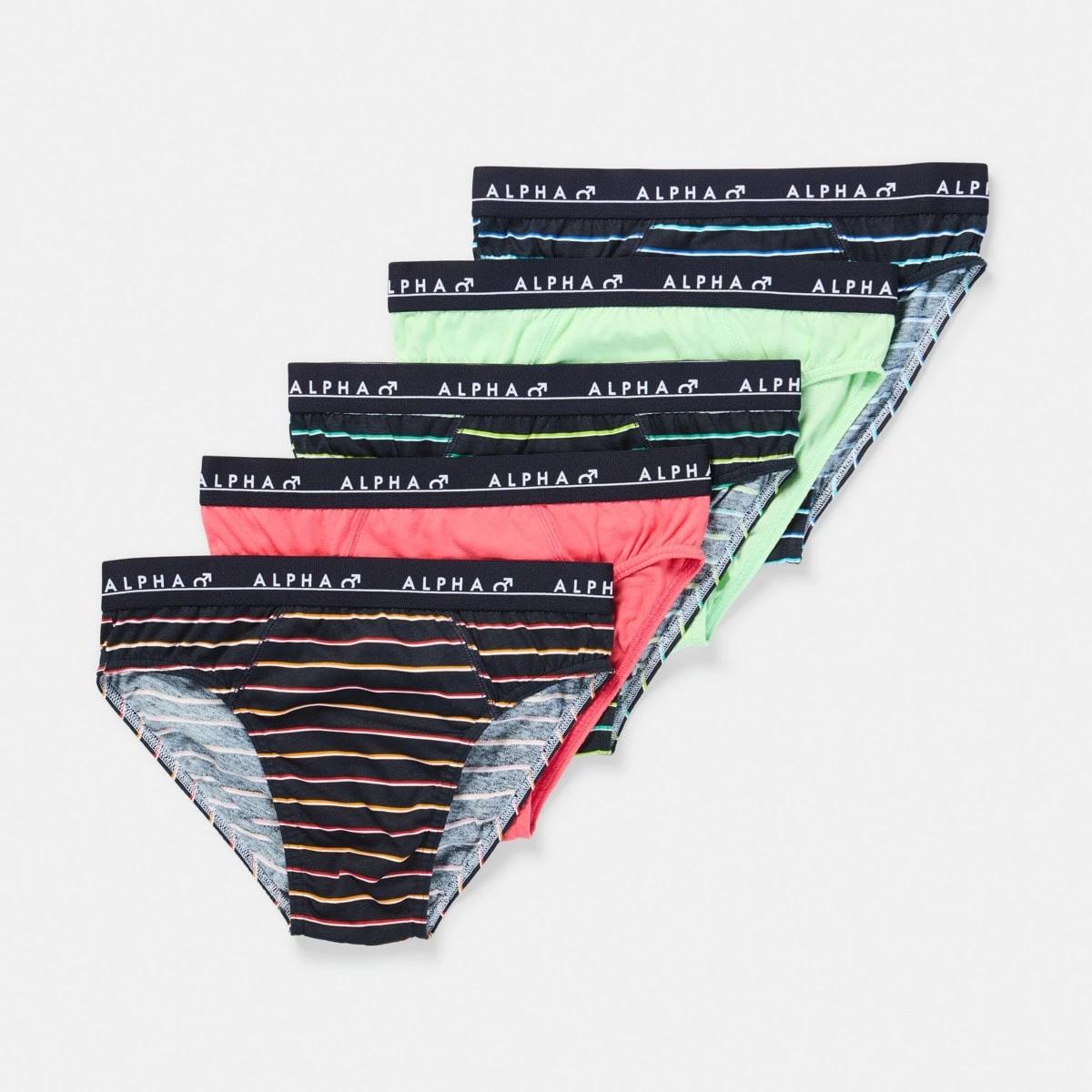 1 5 Pack Alpha Attached Elastic Hipster Briefs LIGHTSCAPE, 1 of 10