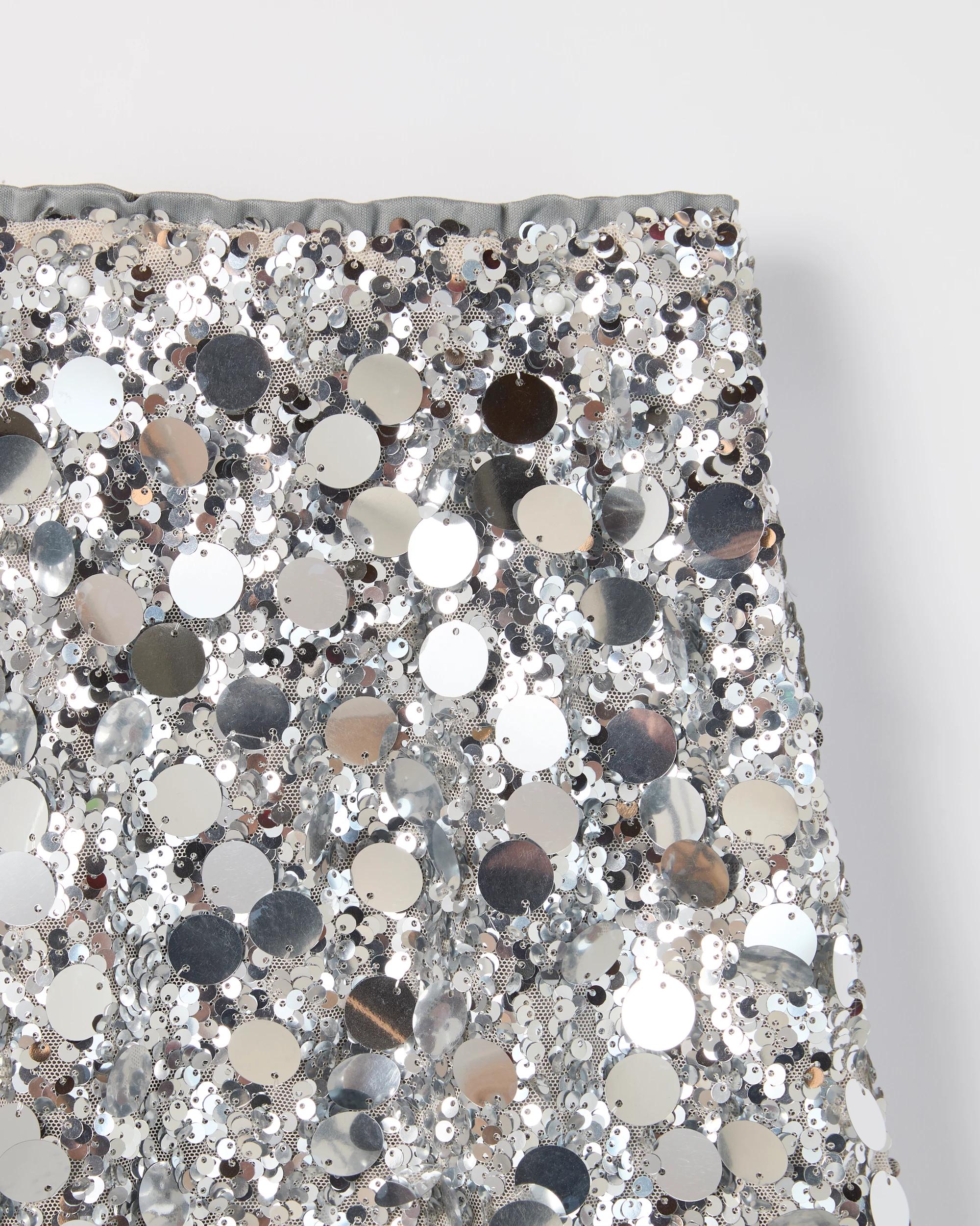 2 Target Kids Sequin Mini Length Occasion Skirt SILVER, 2 of 4