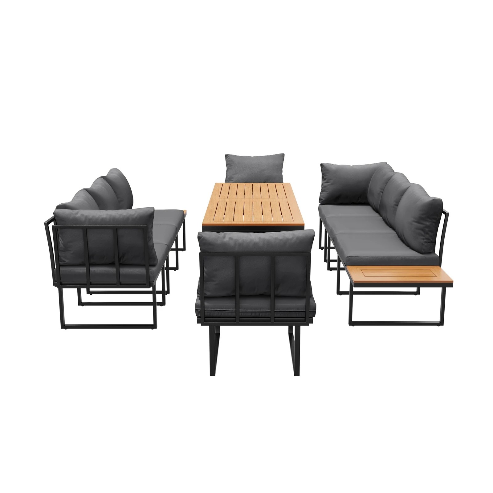 6 Livsip 8 Seater Outdoor Dining Set Sofa Lounge Setting Side Table Furniture - Multi, 6 of 8