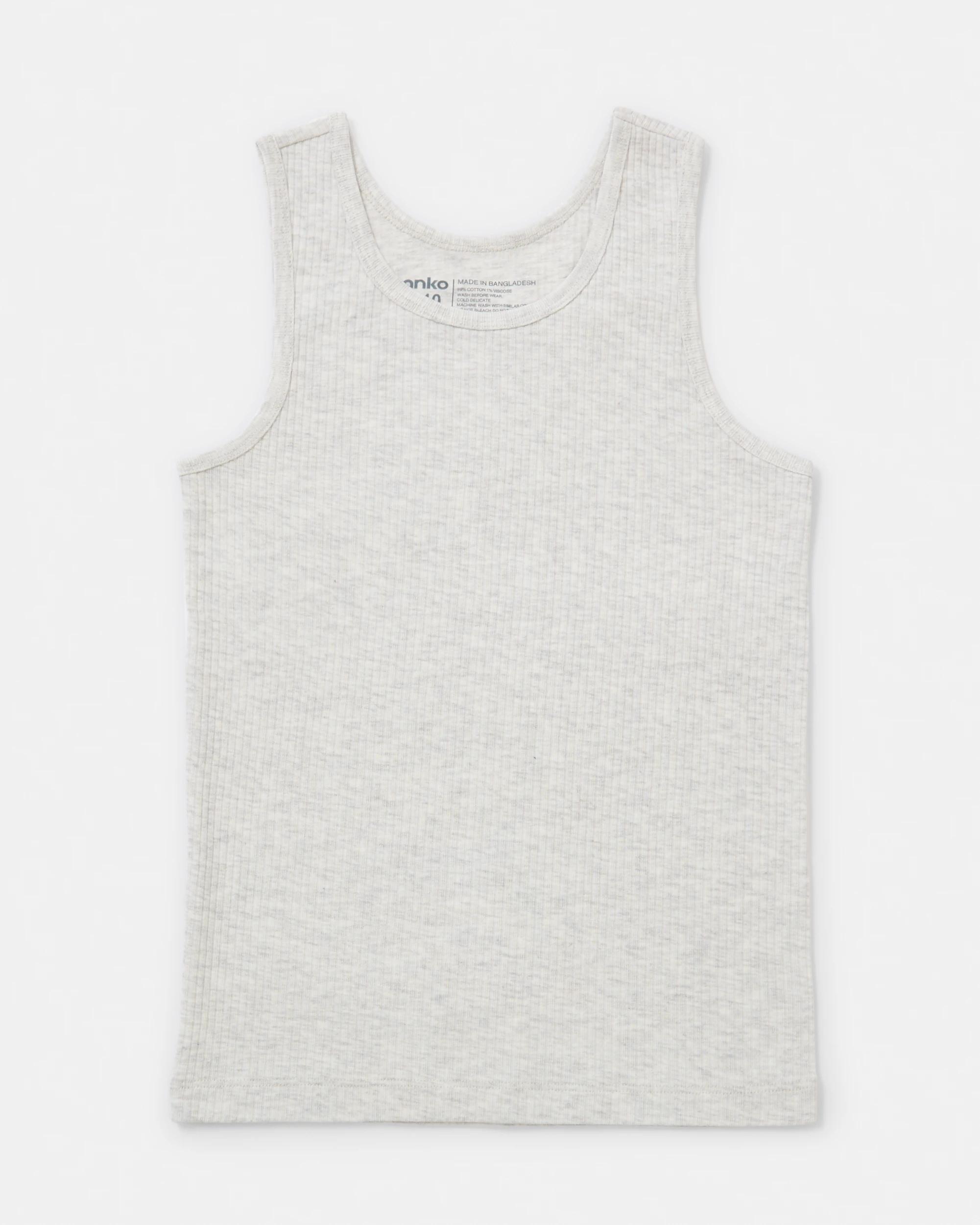 4 3 Pack Singlets White/navy, 4 of 6