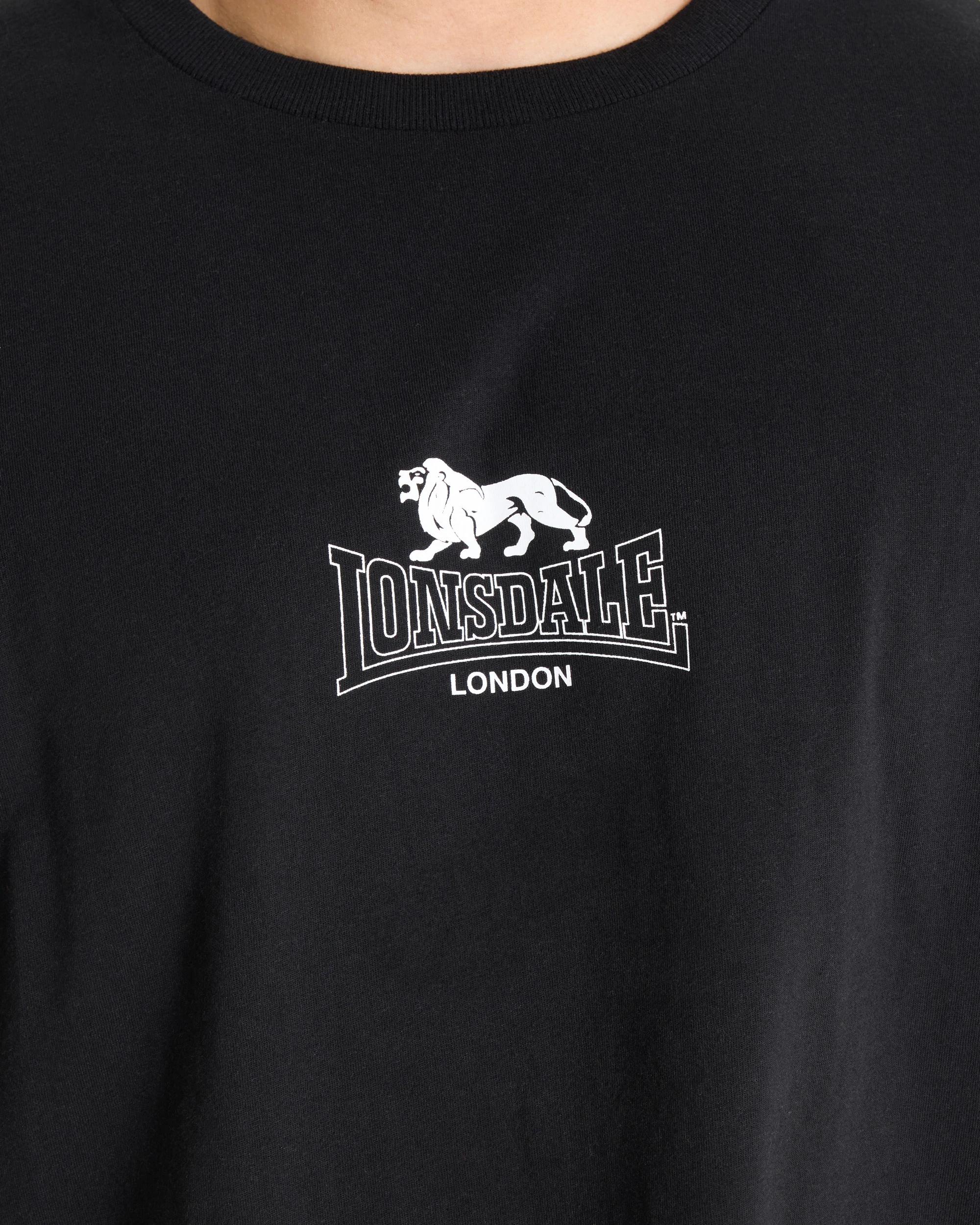 2 Lonsdale London Varsity Active Plus Short Sleeve T-shirt BLACK, 2 of 4